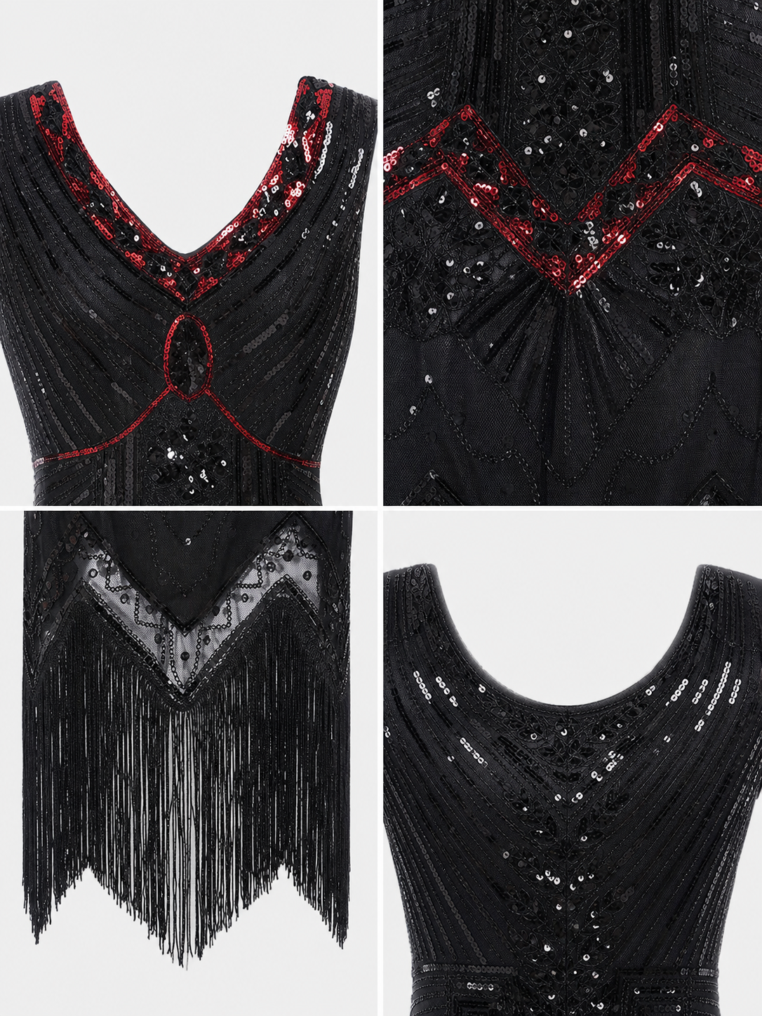 1920s Sequin and Fringe Flapper Dress