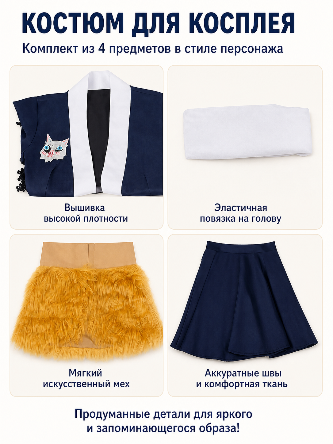 Cosplay Costume with Sleeveless Top and Skirt detail view