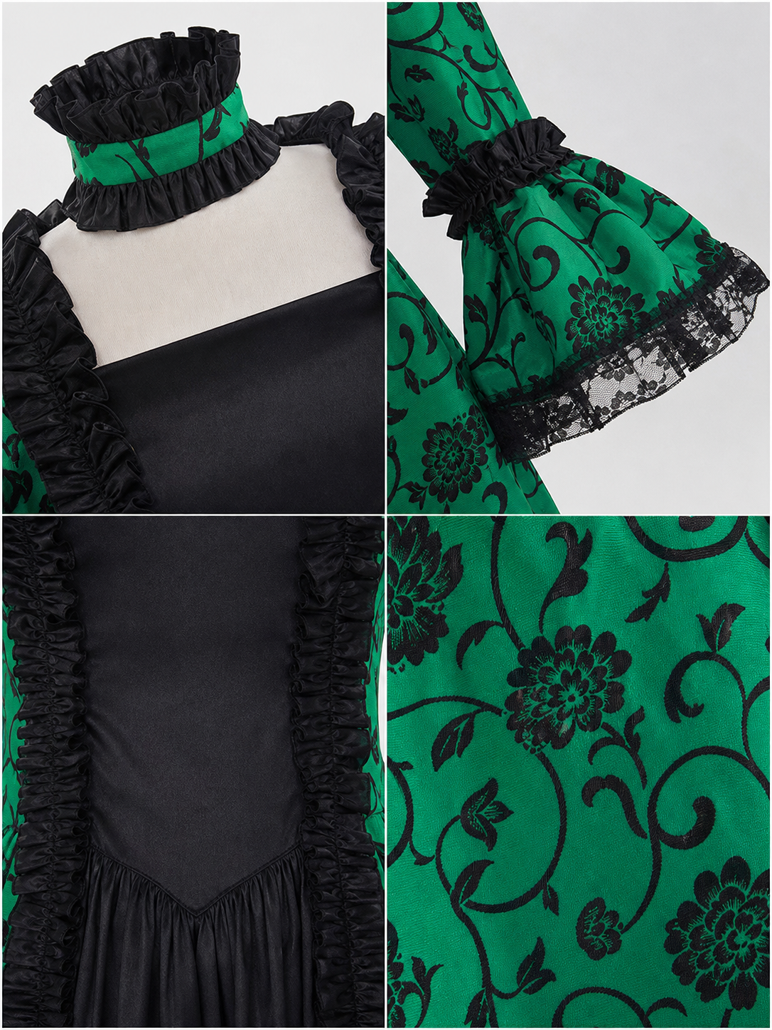 Victorian Gothic Dress with a Full Skirt