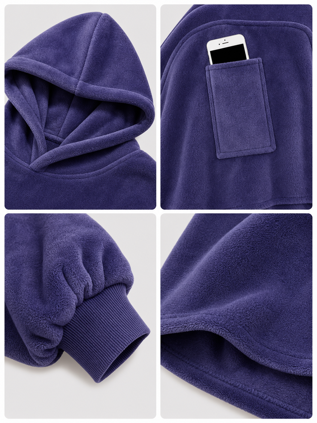 Hooded Blanket with Sleeves and Pockets