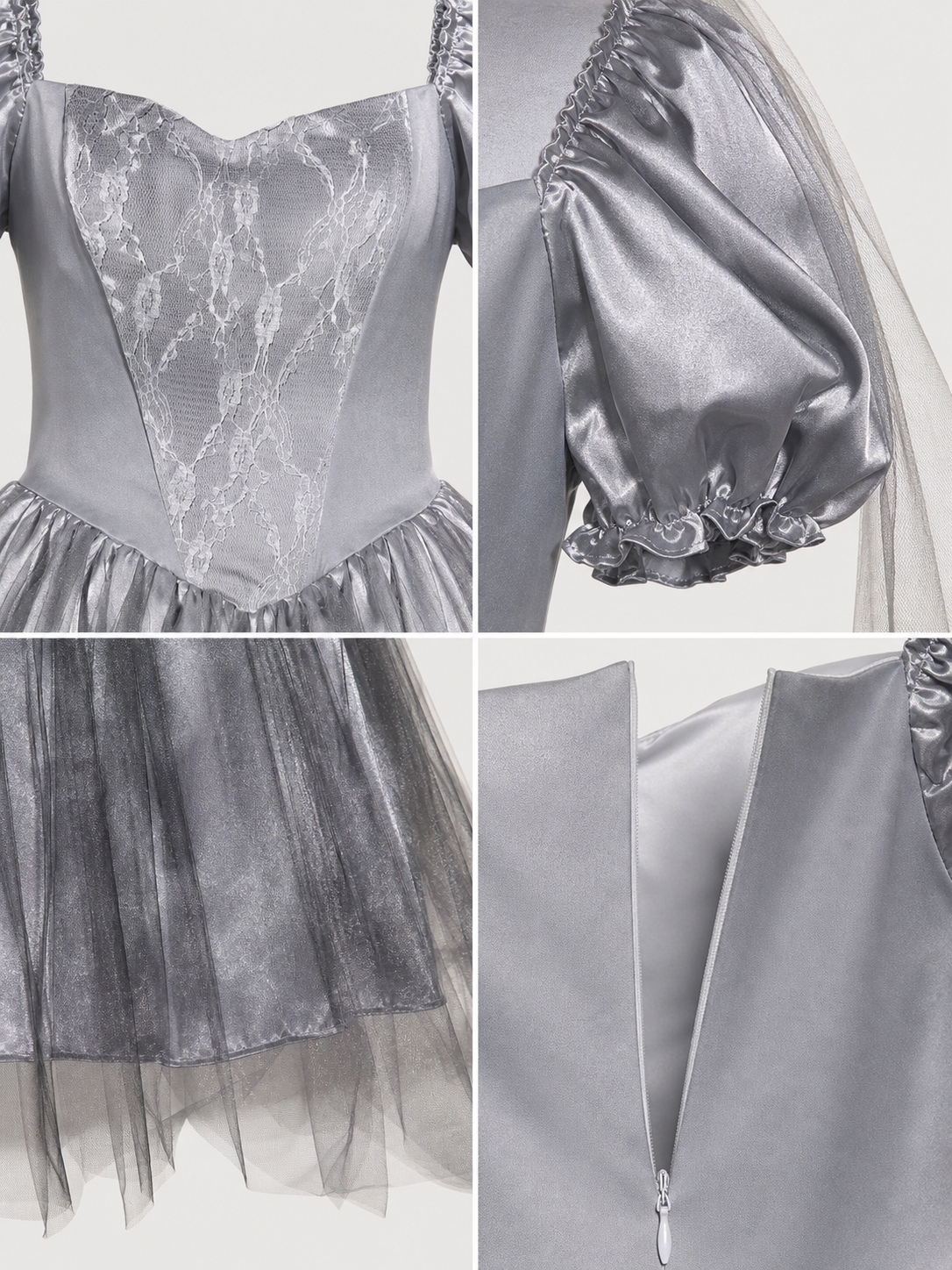 Retro Gothic-Style Costume with Dress and Veil for Cosplay