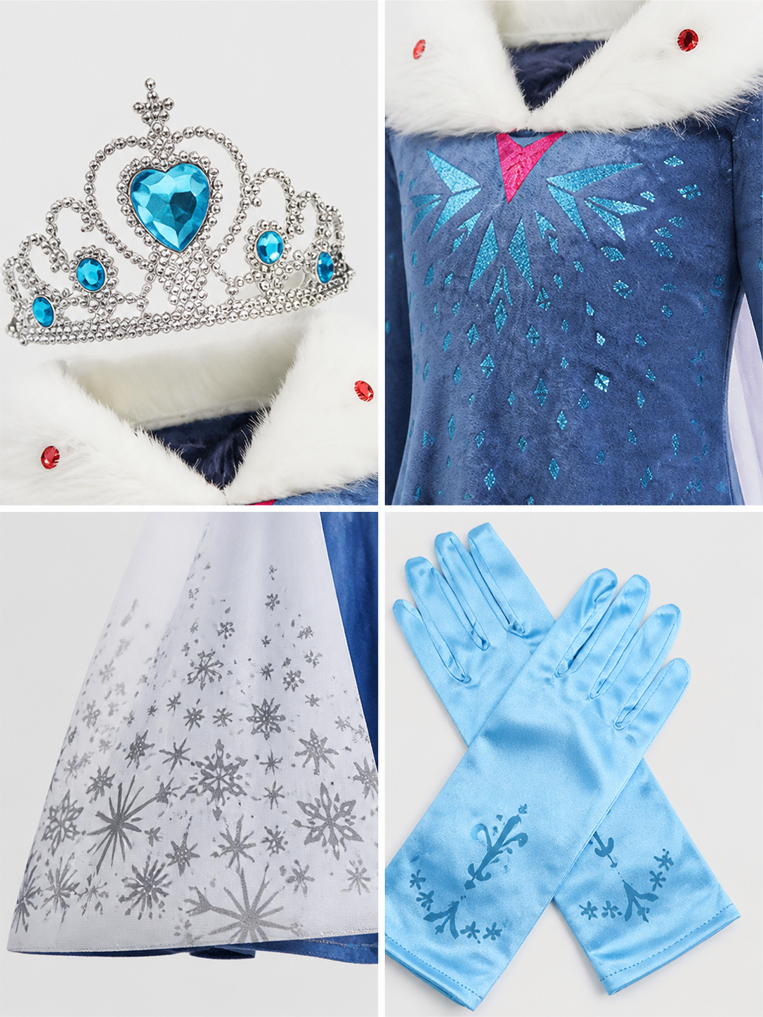 Snow Queen Carnival Costume for Halloween detail view