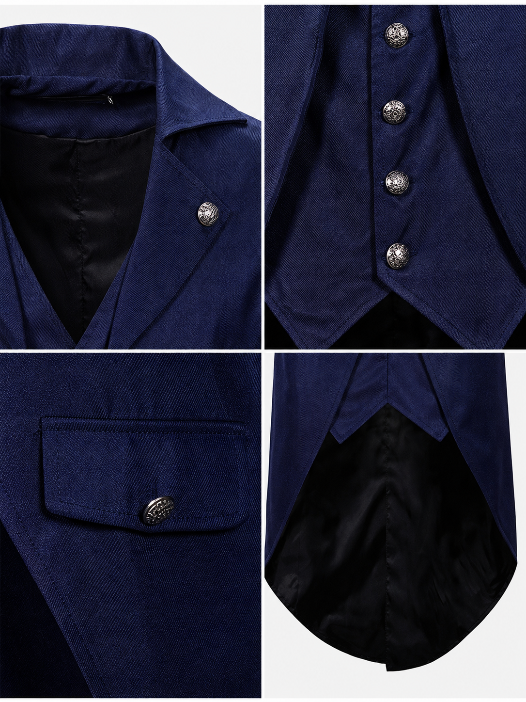 Dark Navy Cosplay Tailcoat with Black Tails