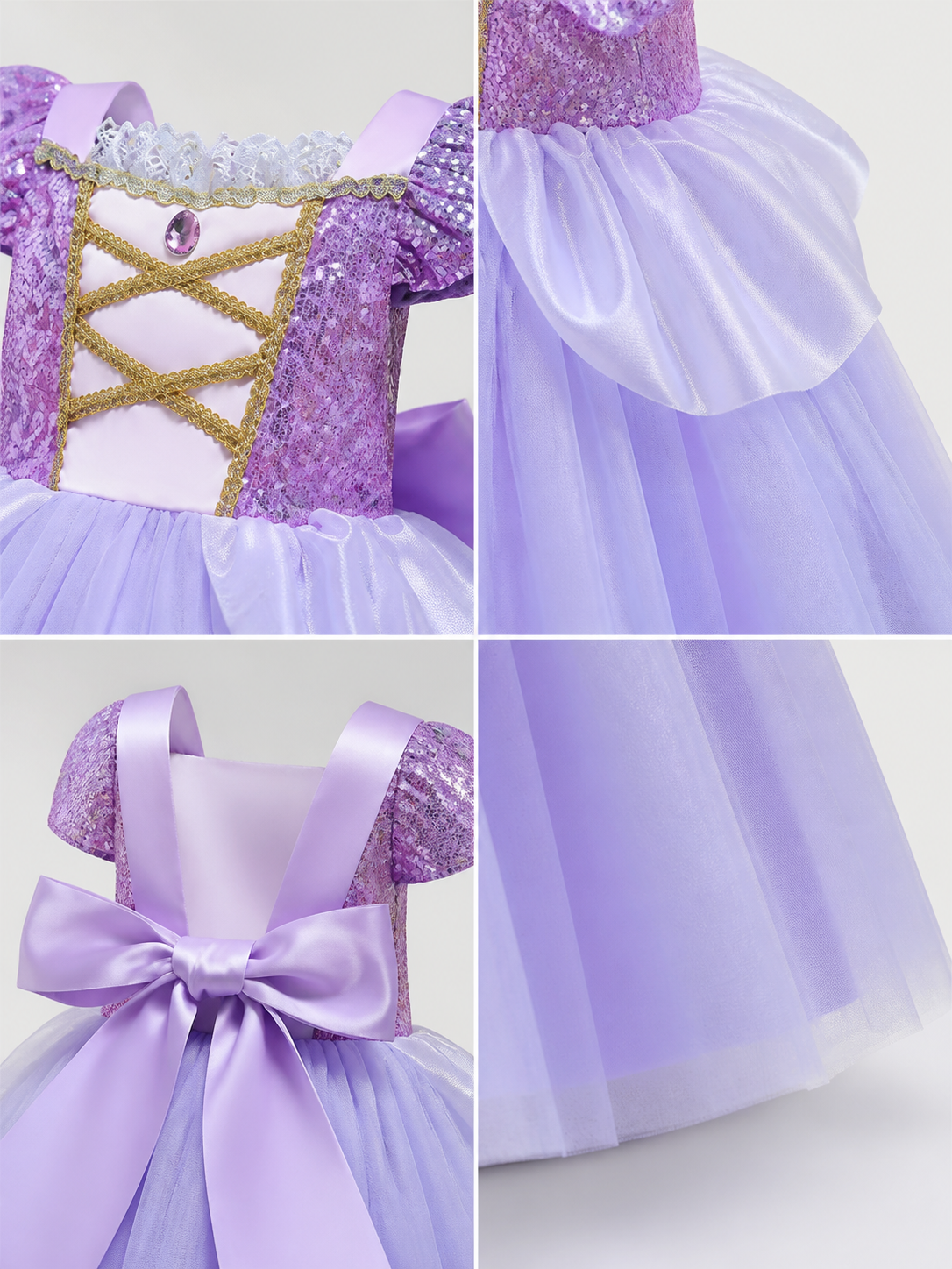 Light Purple Princess Carnival Costume for Cosplay detail view