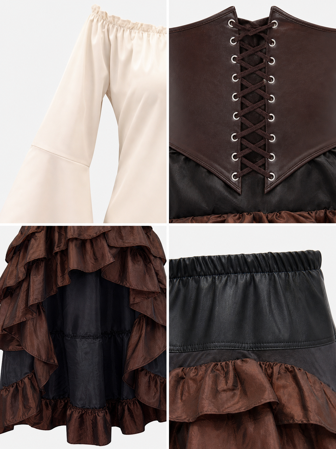 Pirate Costume with Corset and Skirt