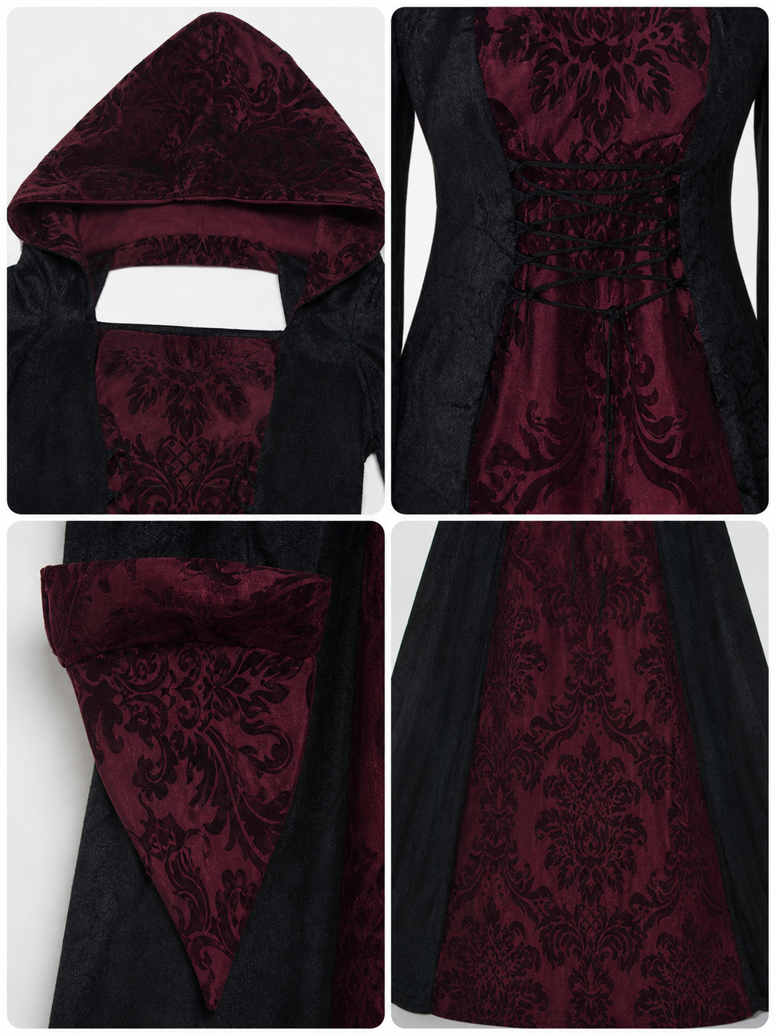 Gothic Hooded Dress with Long Sleeves