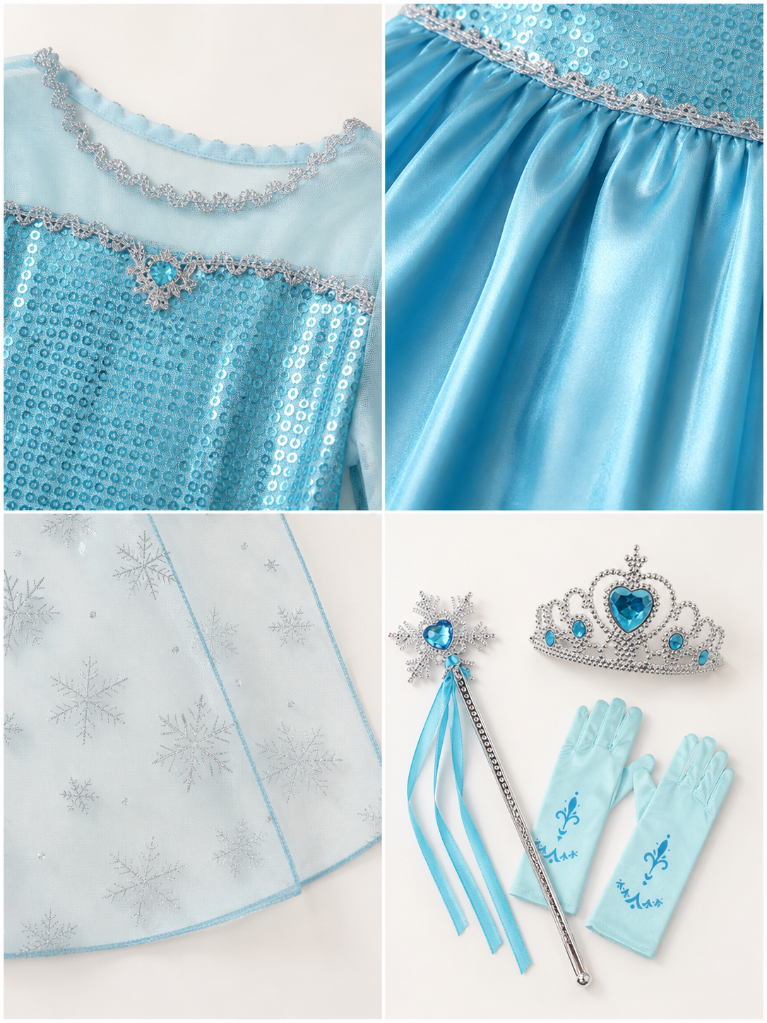 Snow Queen Costume for Halloween and Cosplay detail view