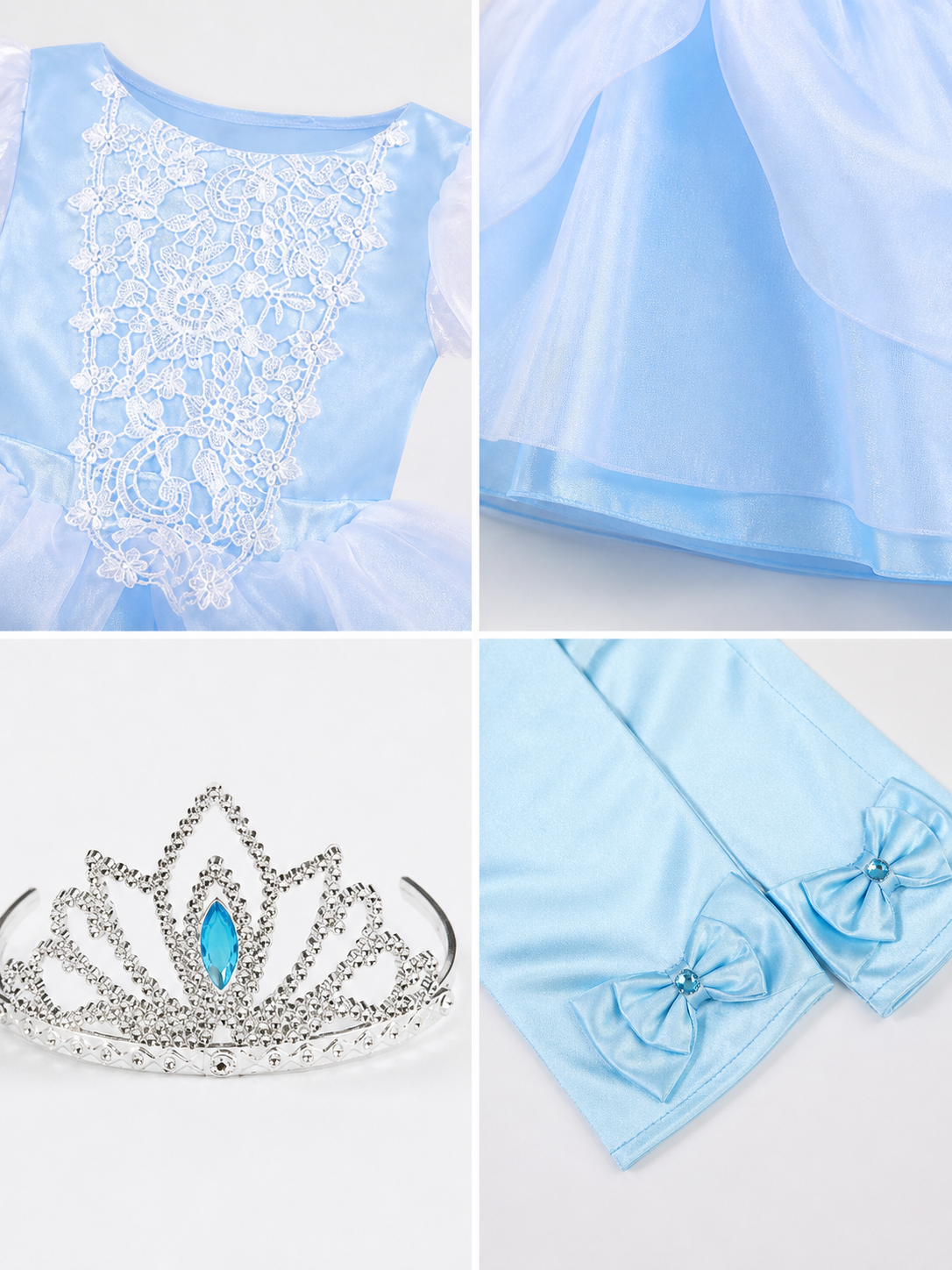 Princess Costume in a Blue Dress for Halloween detail view