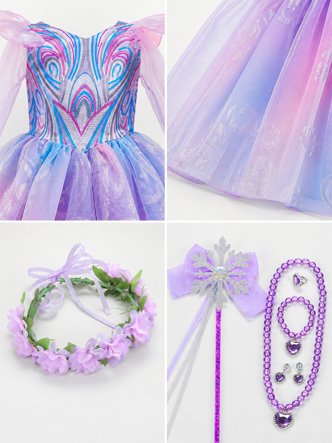 Purple Princess Costume for Halloween detail view