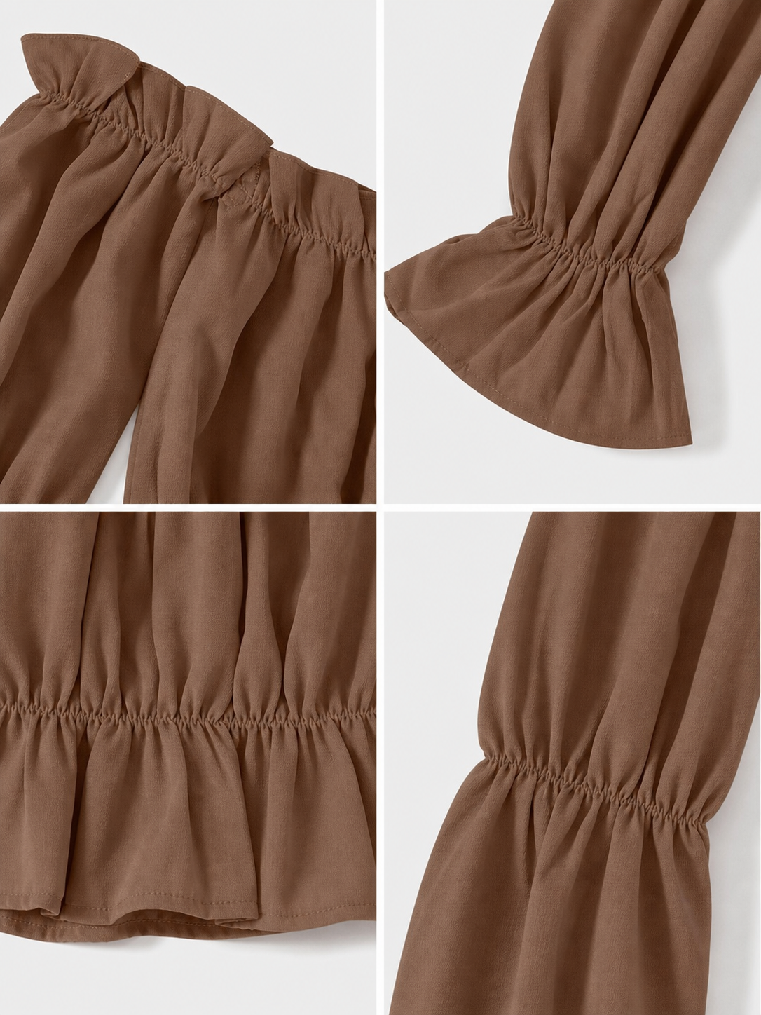 Cropped Off-the-Shoulder Blouse with Puff Sleeves