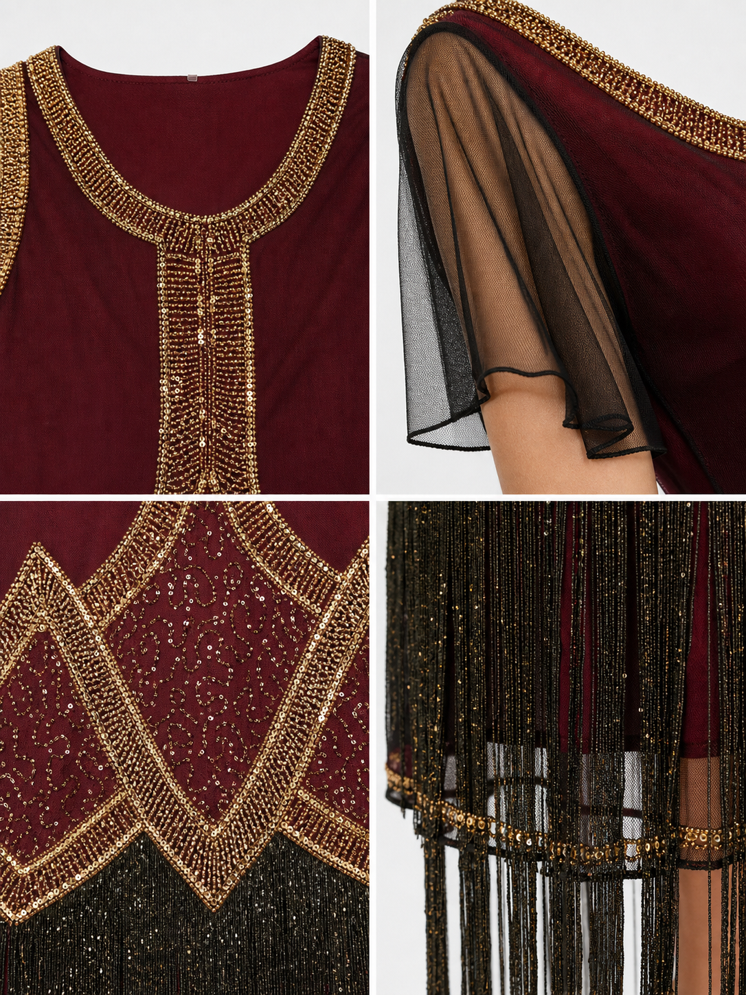 Gatsby-Style Dress with Fringe and Sequins