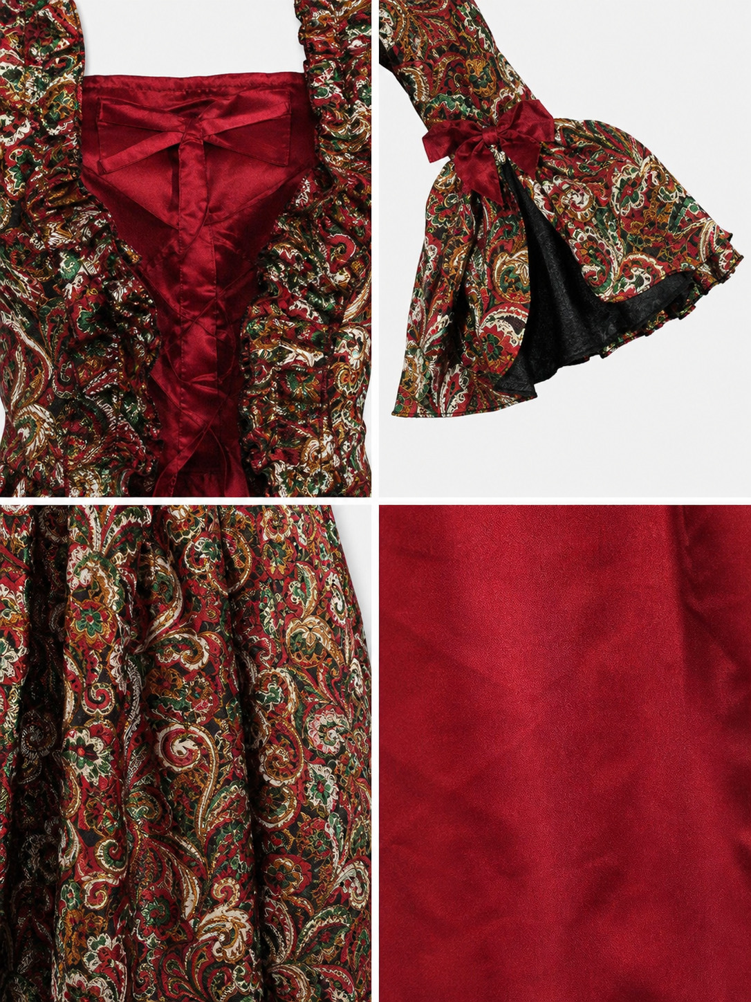 Long Victorian Dress with Floral Pattern