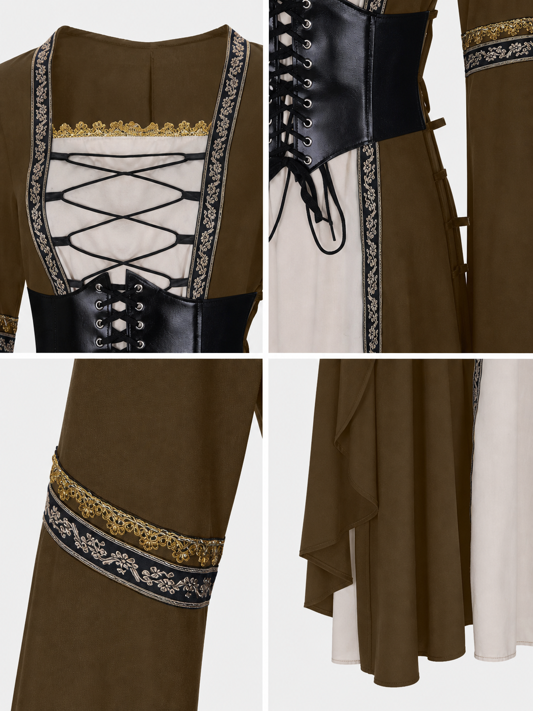 Long Gothic-Style Lace-Up Costume Dress
