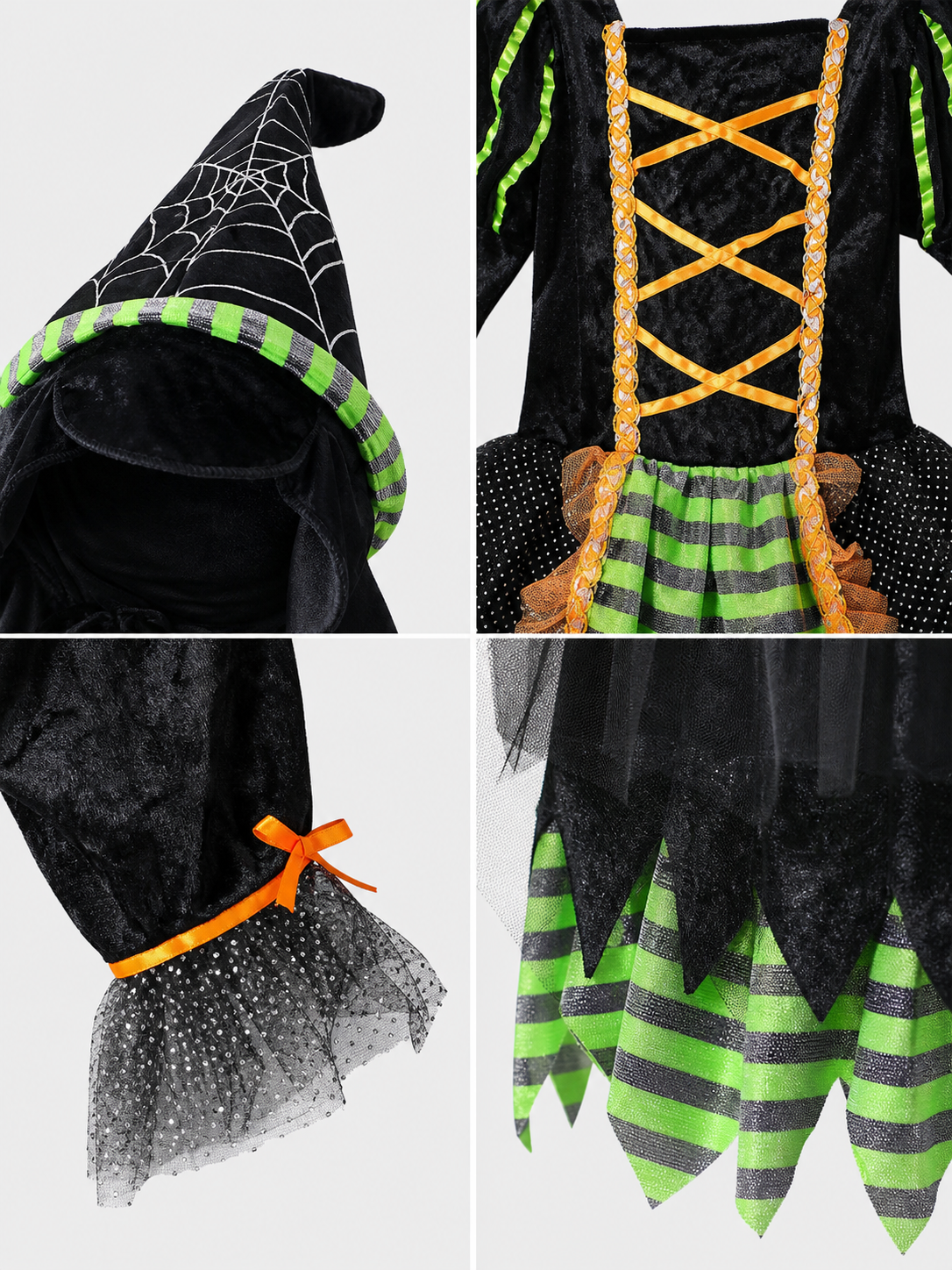 Witch Costume Dress with Hat for Cosplay