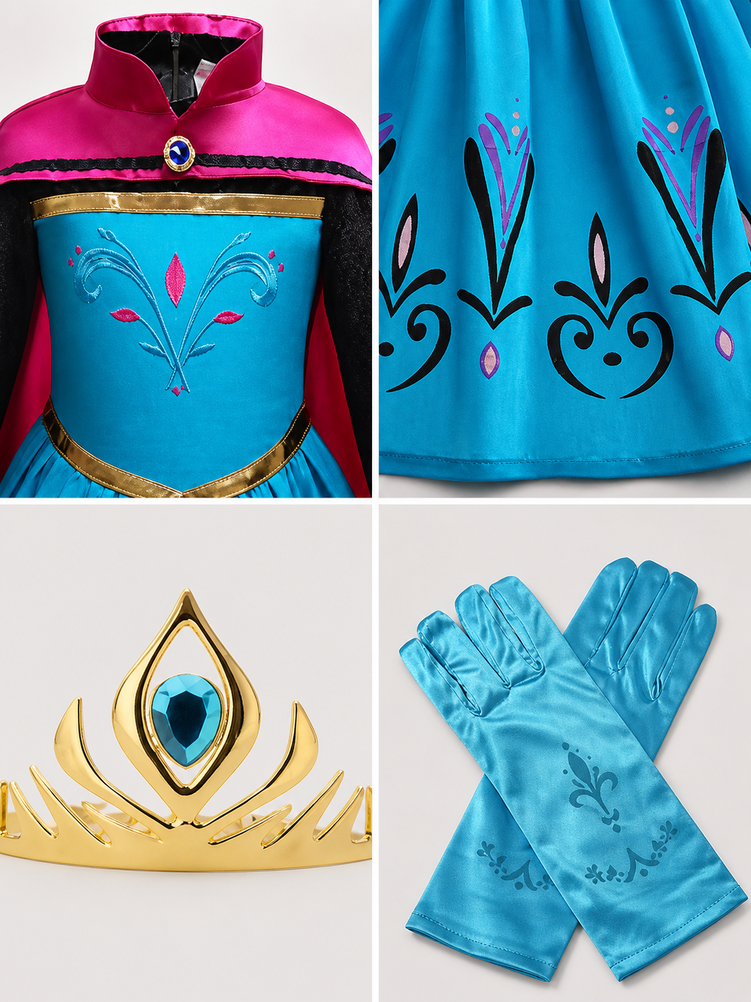Blue Princess Costume with Pink Cape