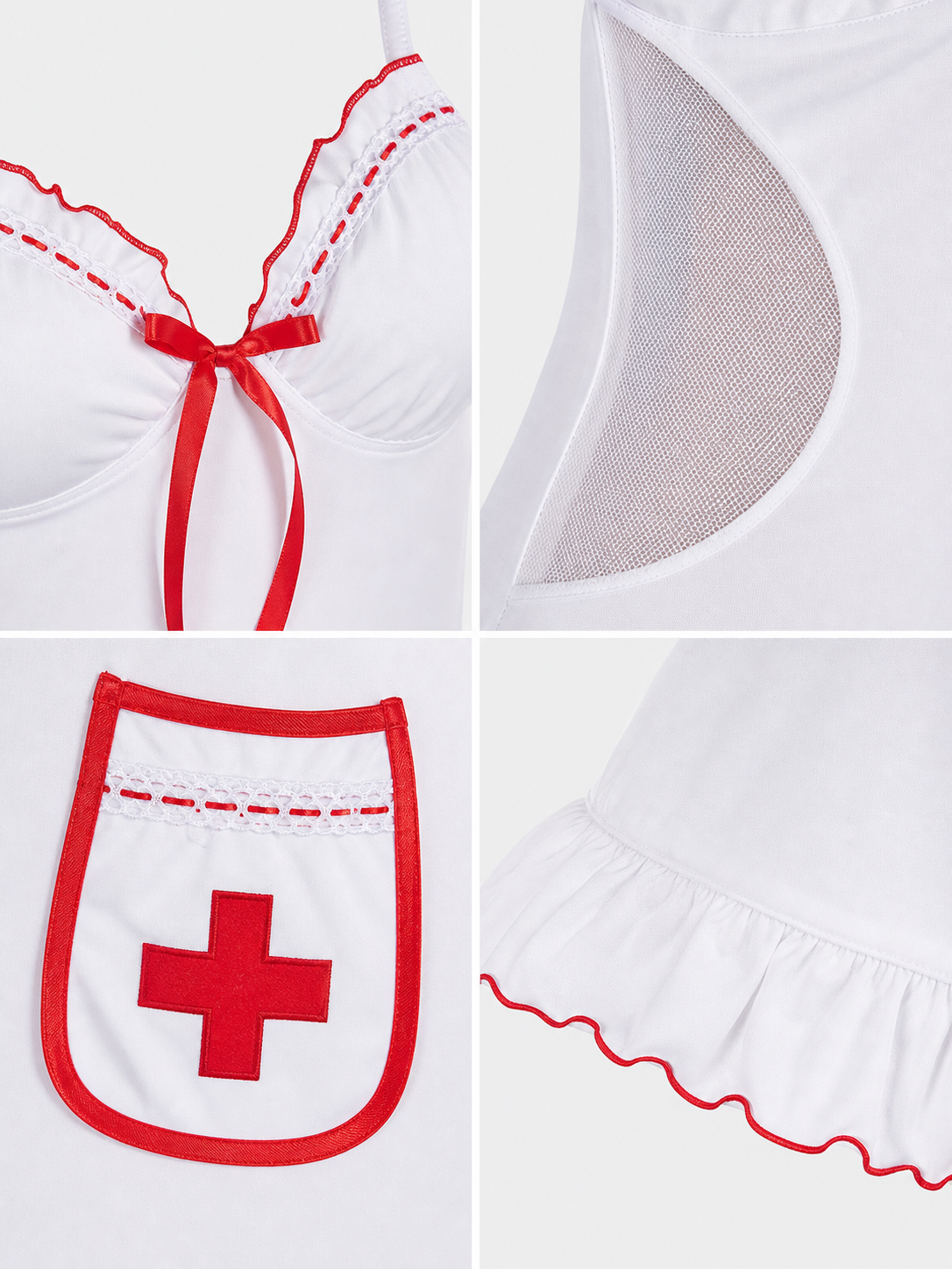 White Medical-Style Costume with a Red Cross