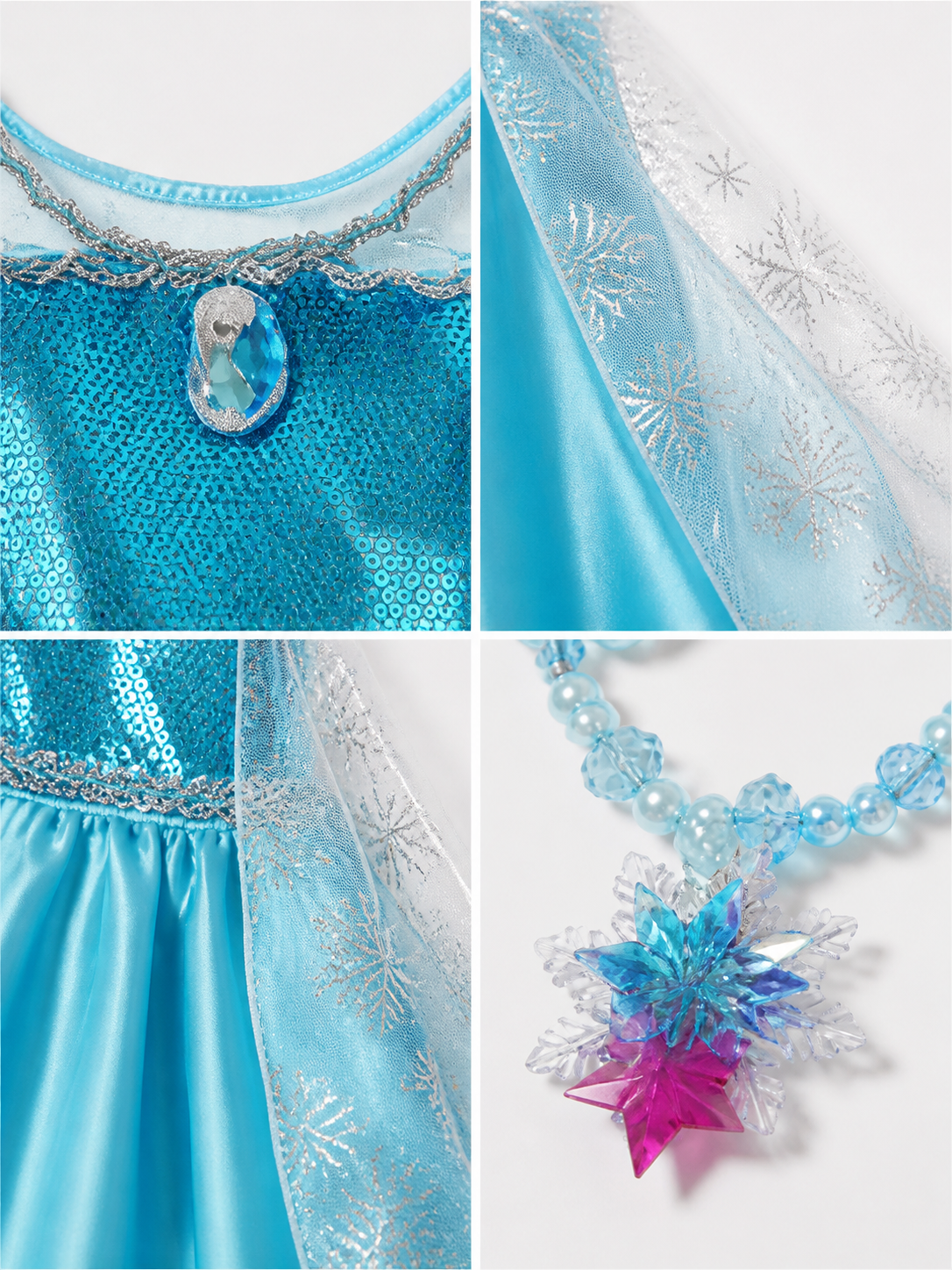 Snow Queen Costume for Girls for Halloween and Cosplay detail view