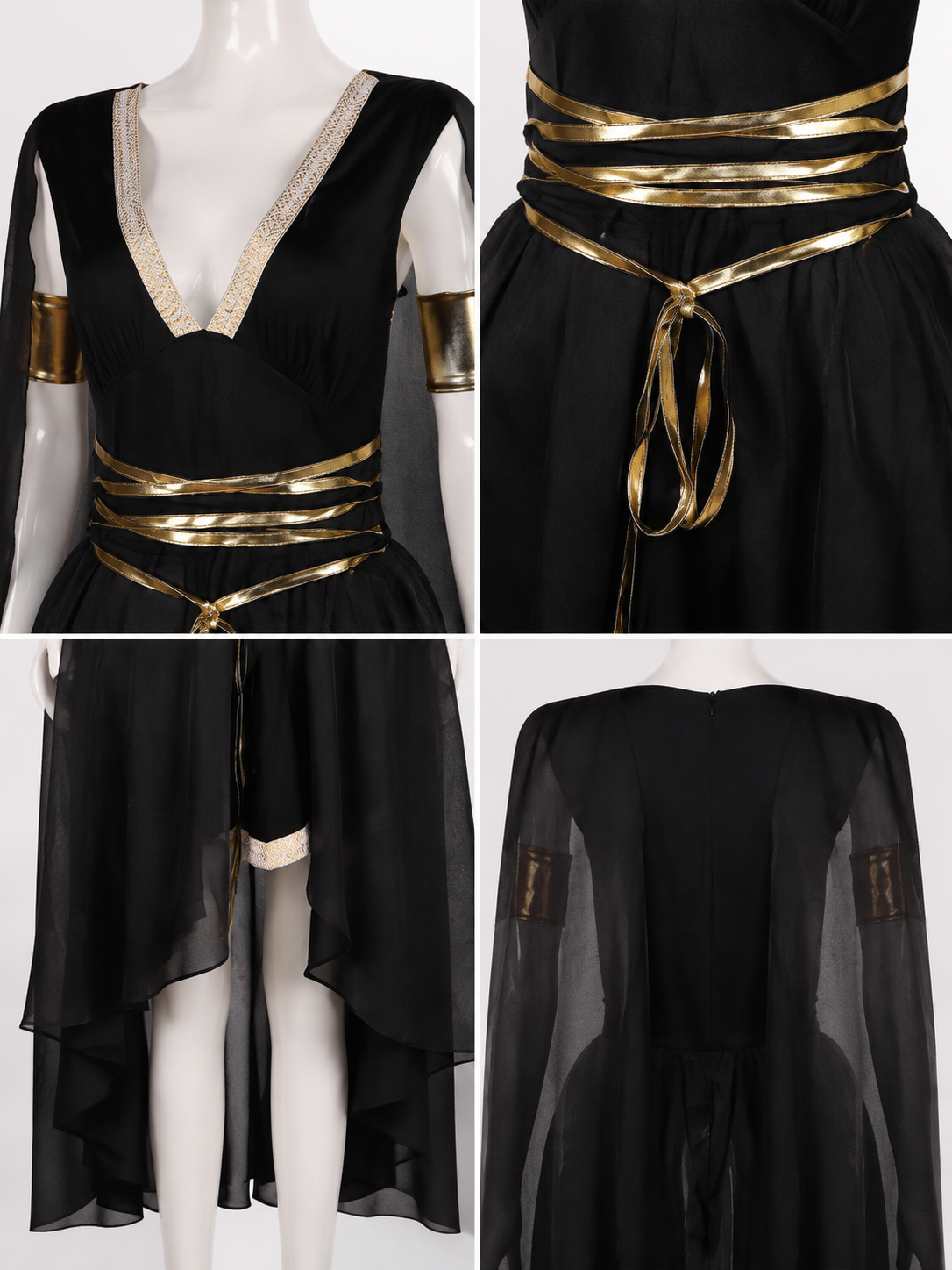 Ancient Greek Goddess Medieval Cosplay Dress detail view