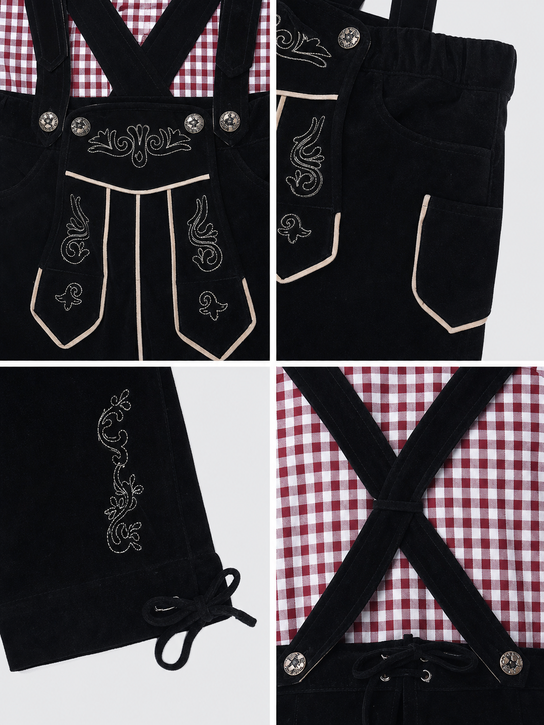 Costume with Suspenders and a Plaid Shirt