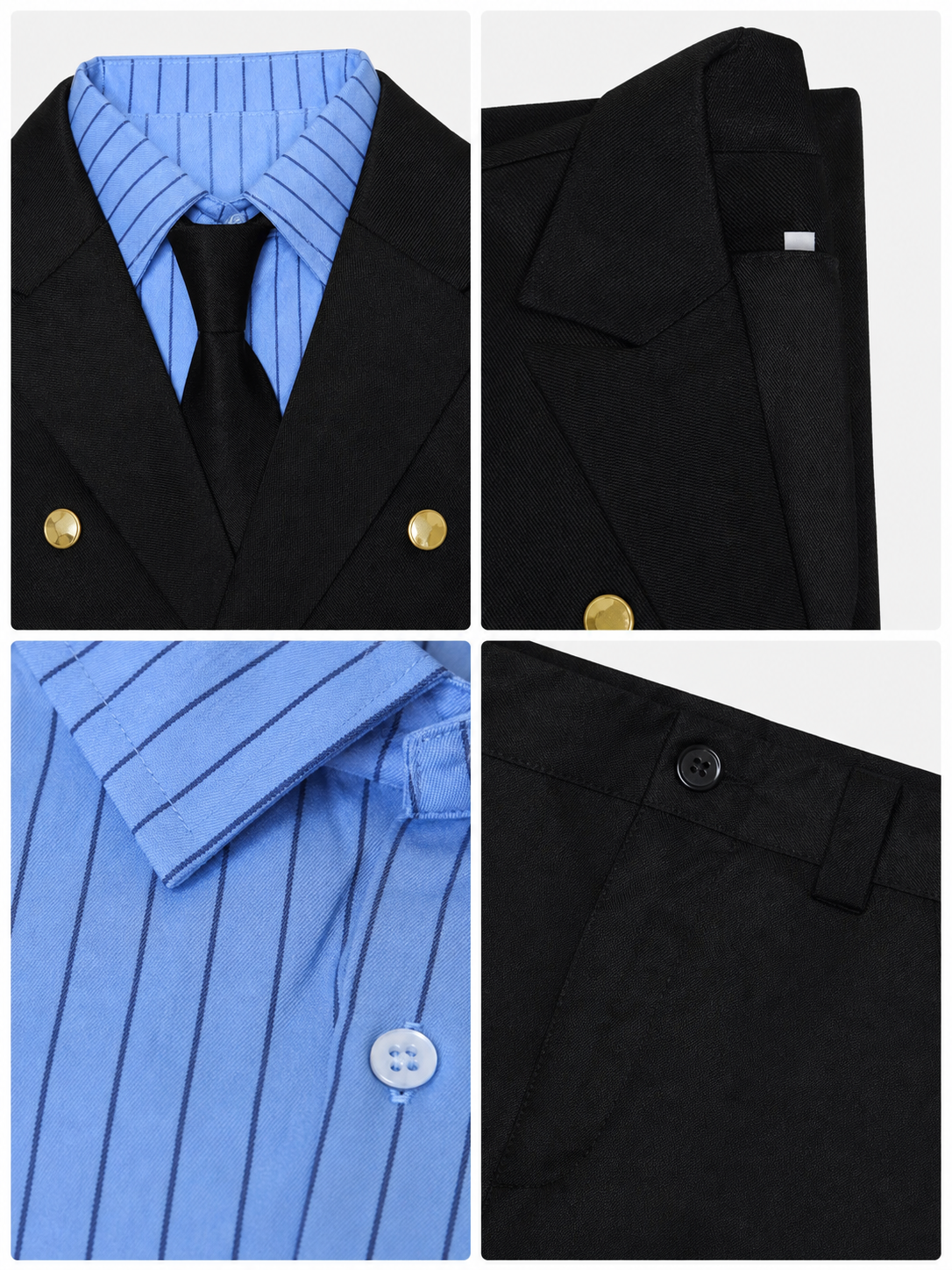 Sanji Wano Cosplay Costume: Jacket, Pants, Shirt