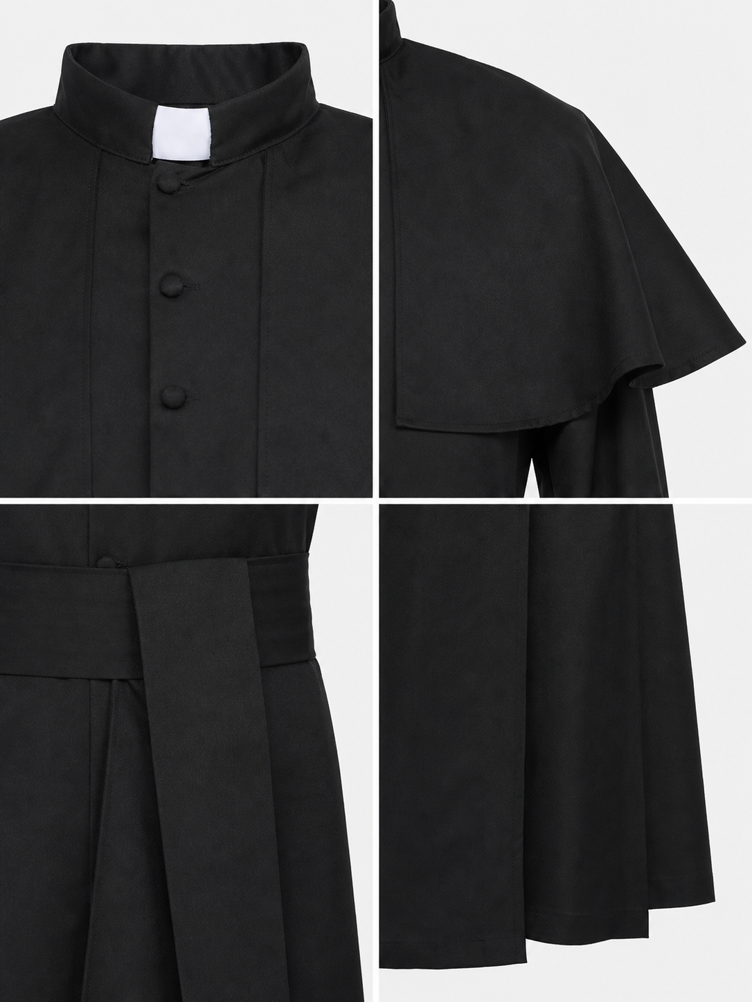 Black Religious Robe Costume for Role-Playing Games detail view