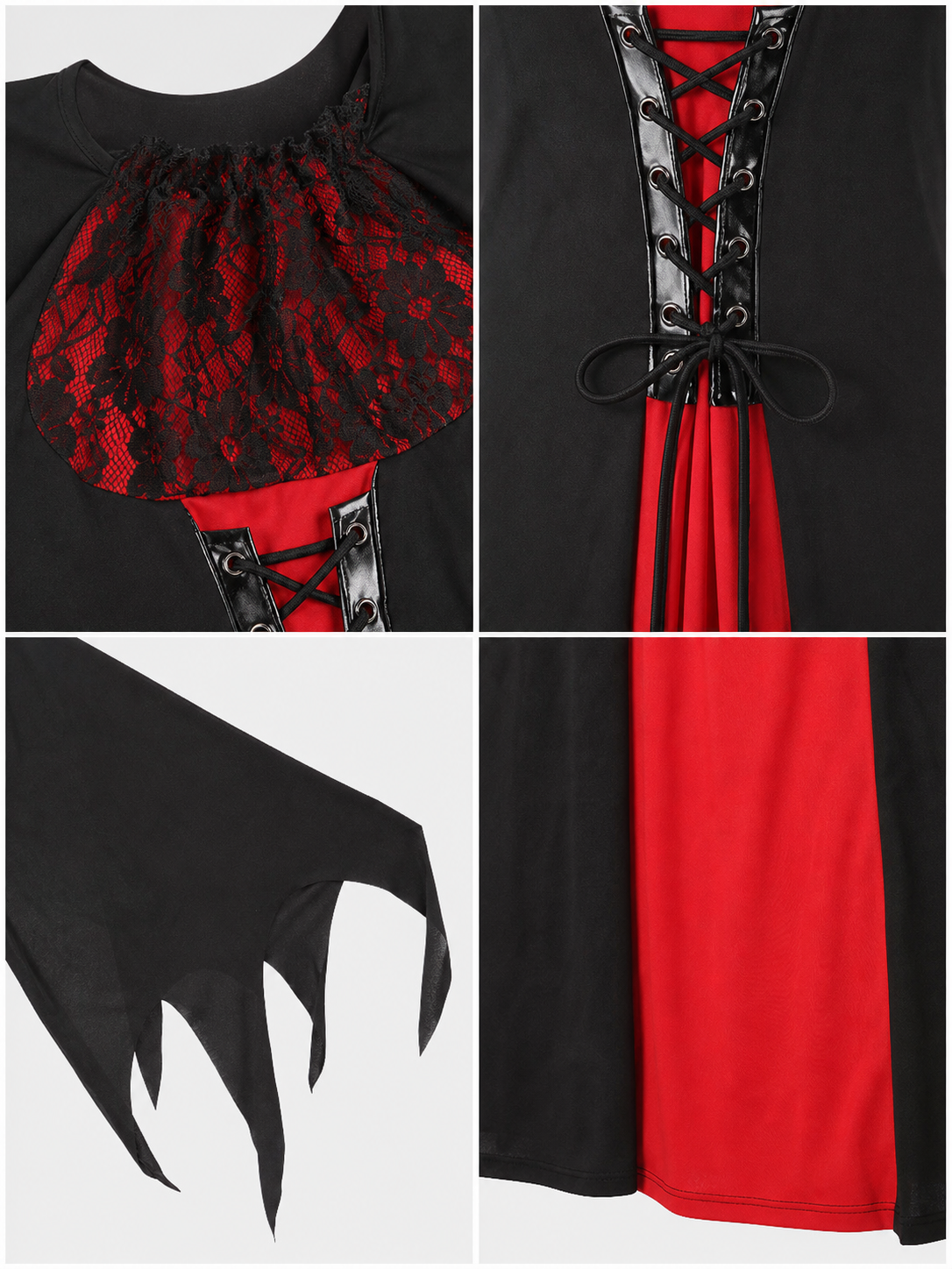 Carnival Cosplay Dress with Red and Black Details