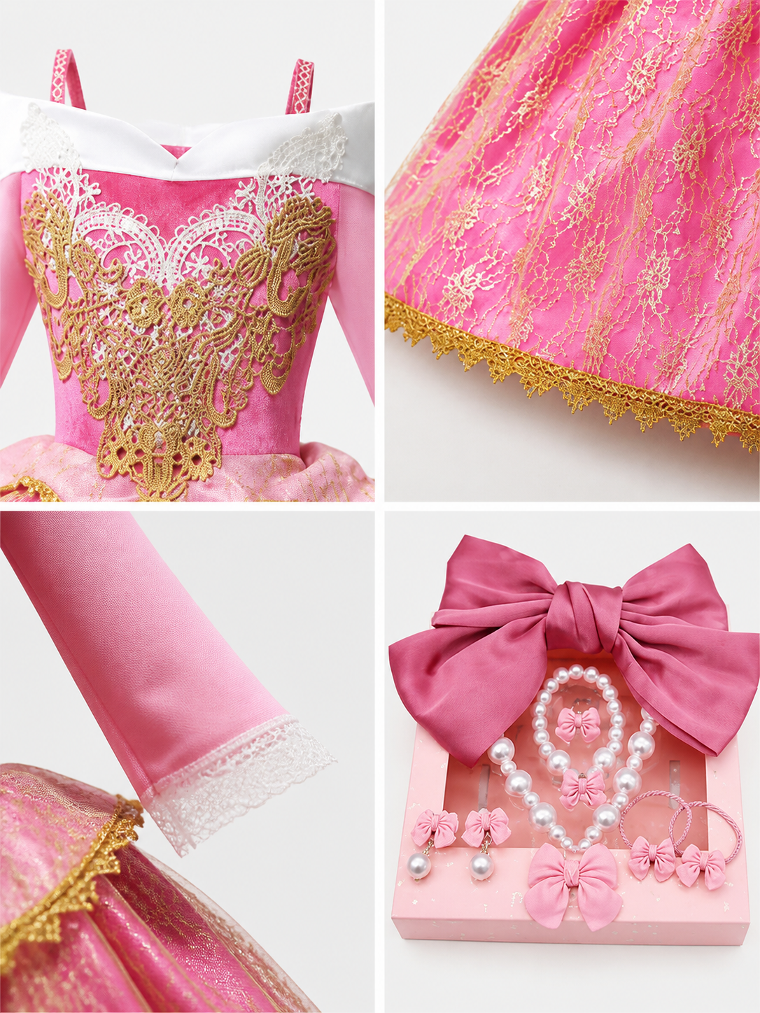 Pink Princess Halloween Costume detail view