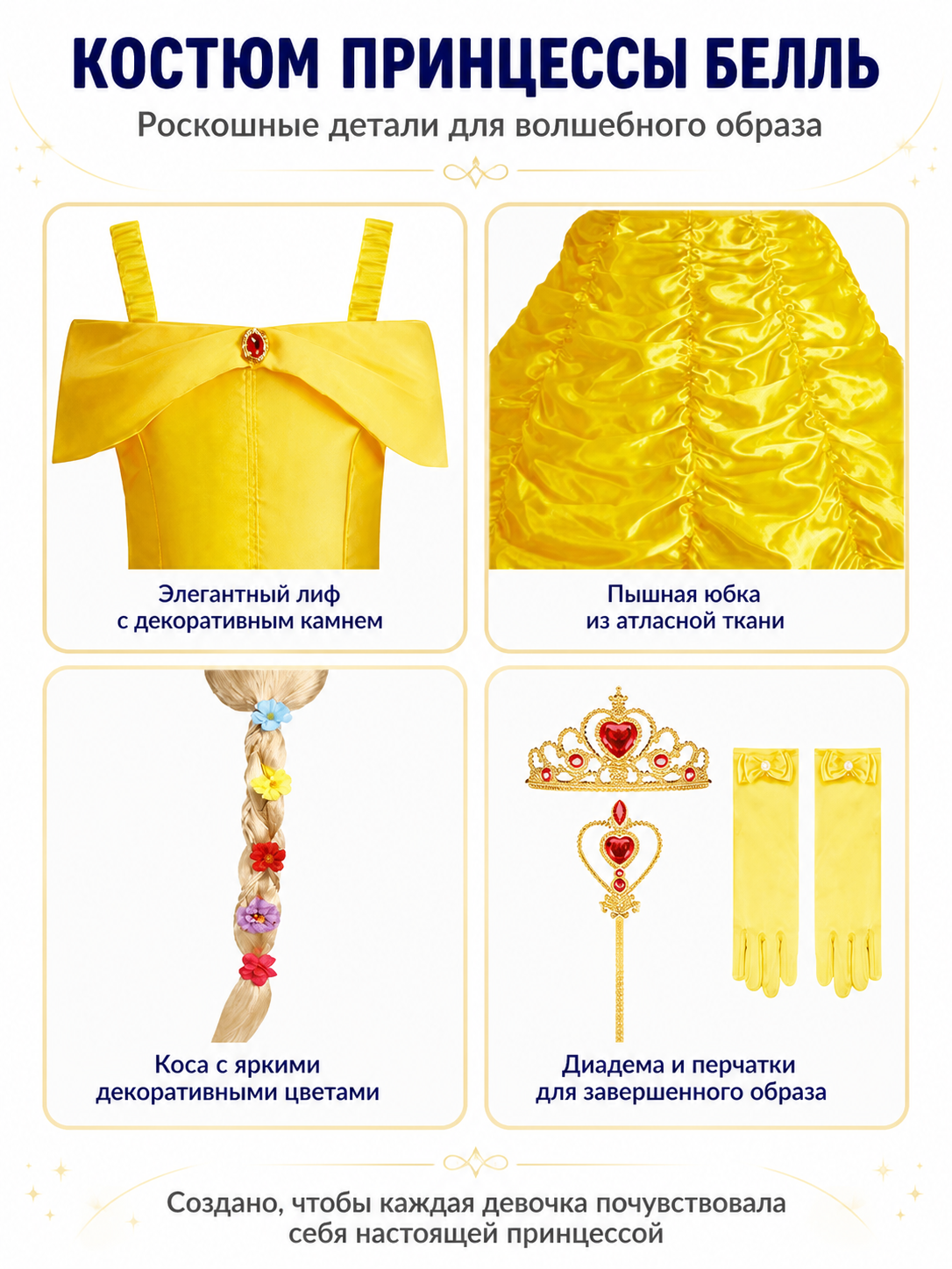 Princess Costume with Dress and Accessories detail view