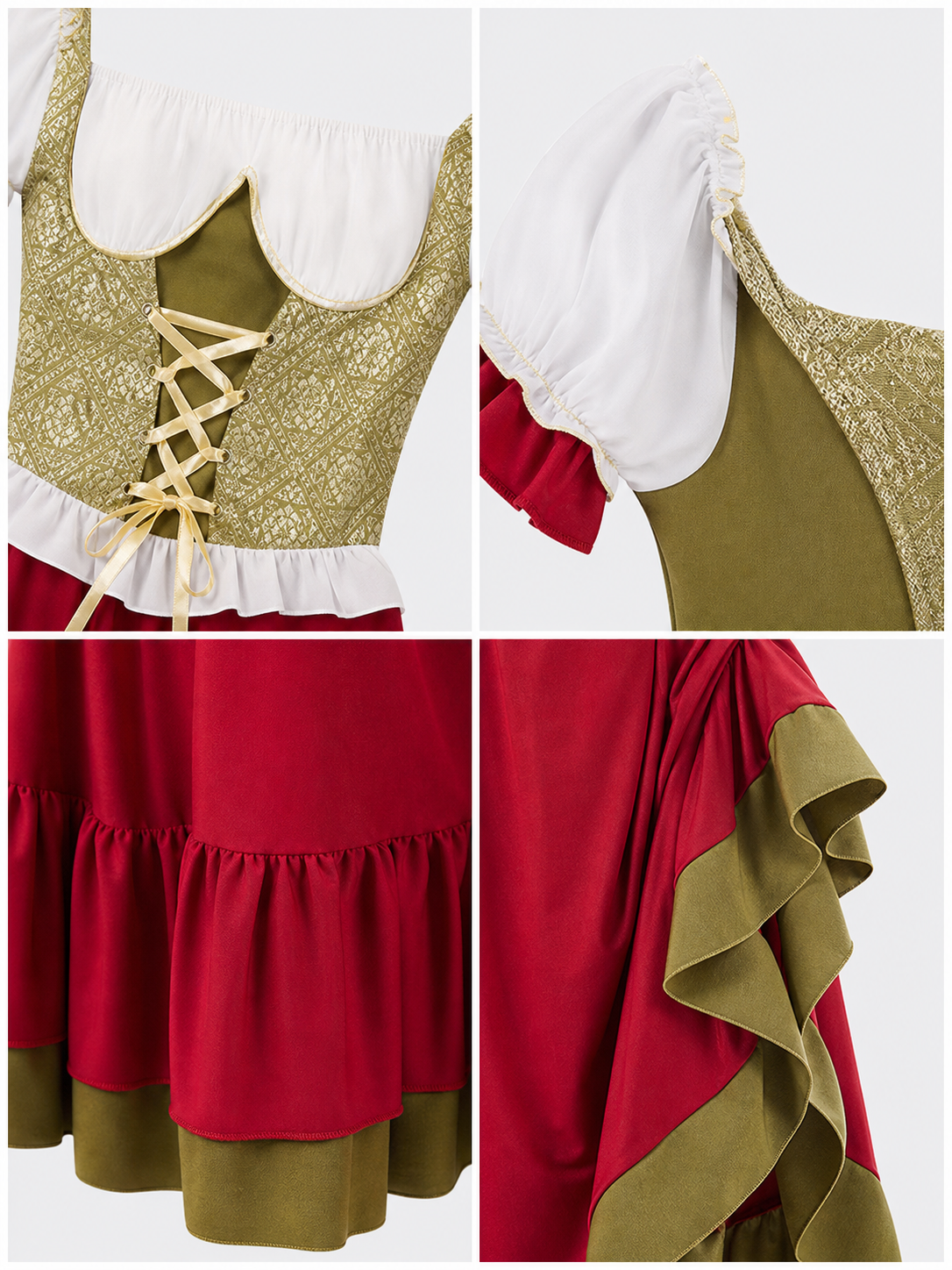 Bavarian-Style Costume Dress with Scarf