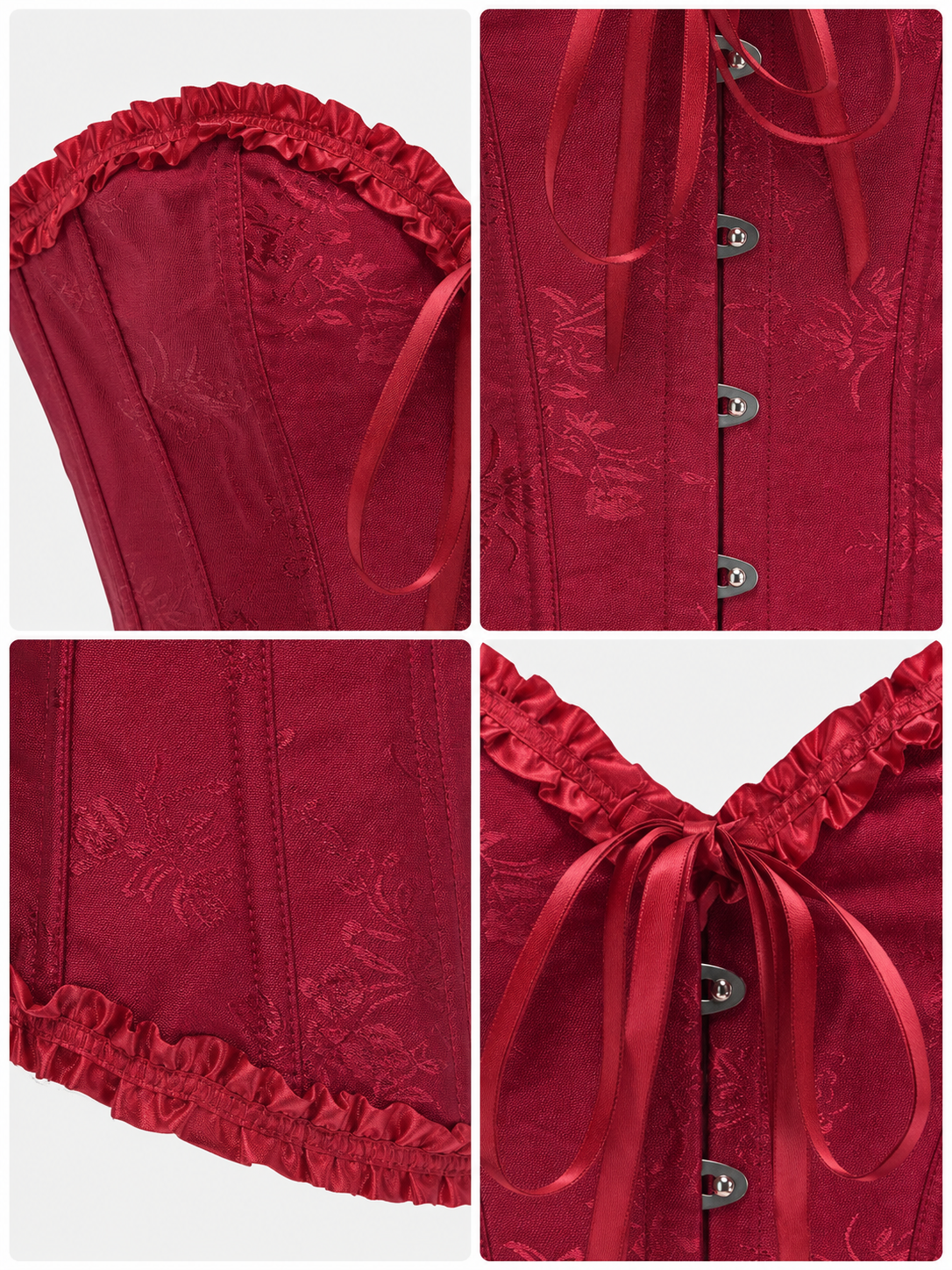 Strapless Ruffled Lace-Up Corset