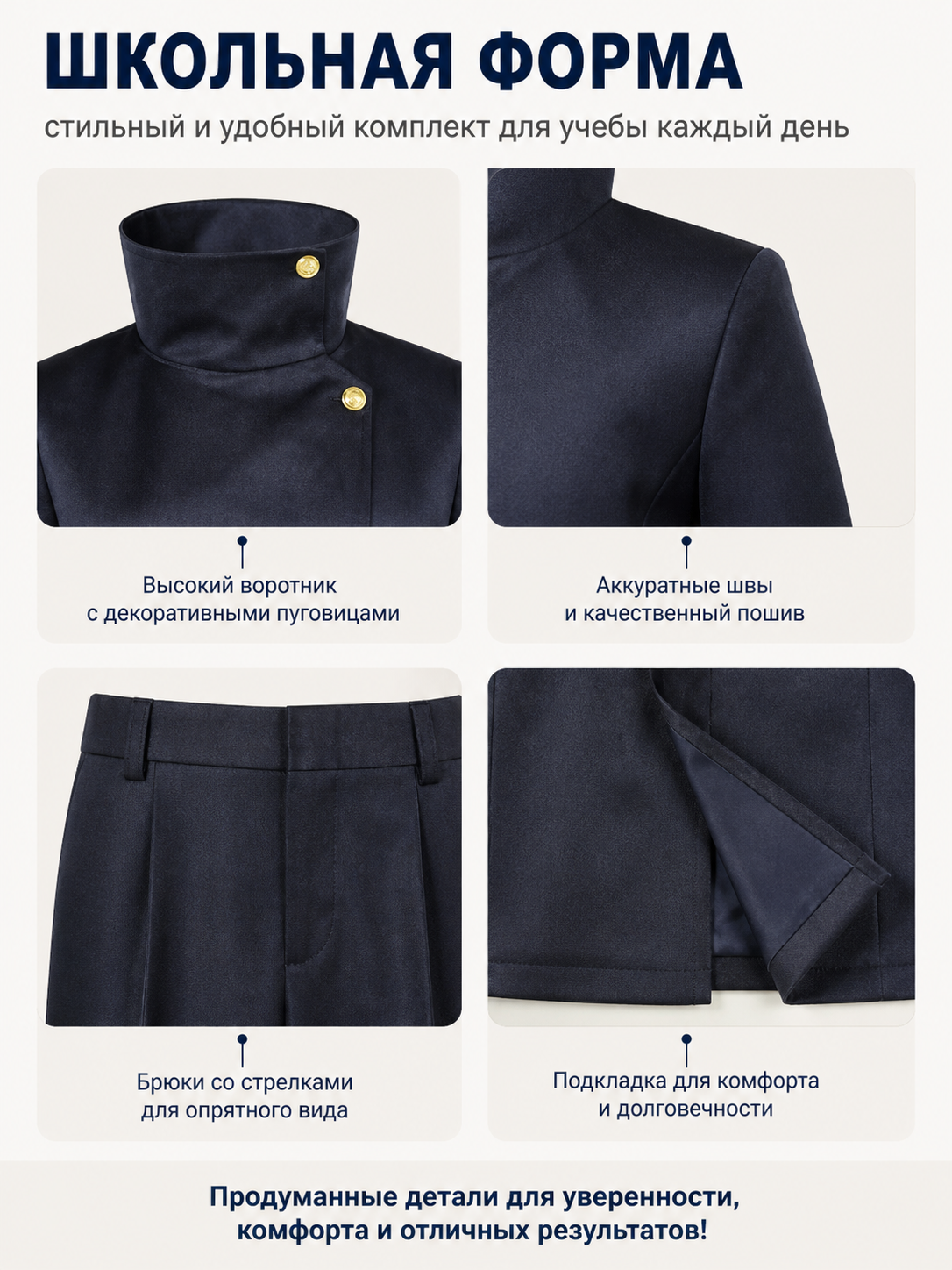 Black Anime Costume with Gold Buttons detail view