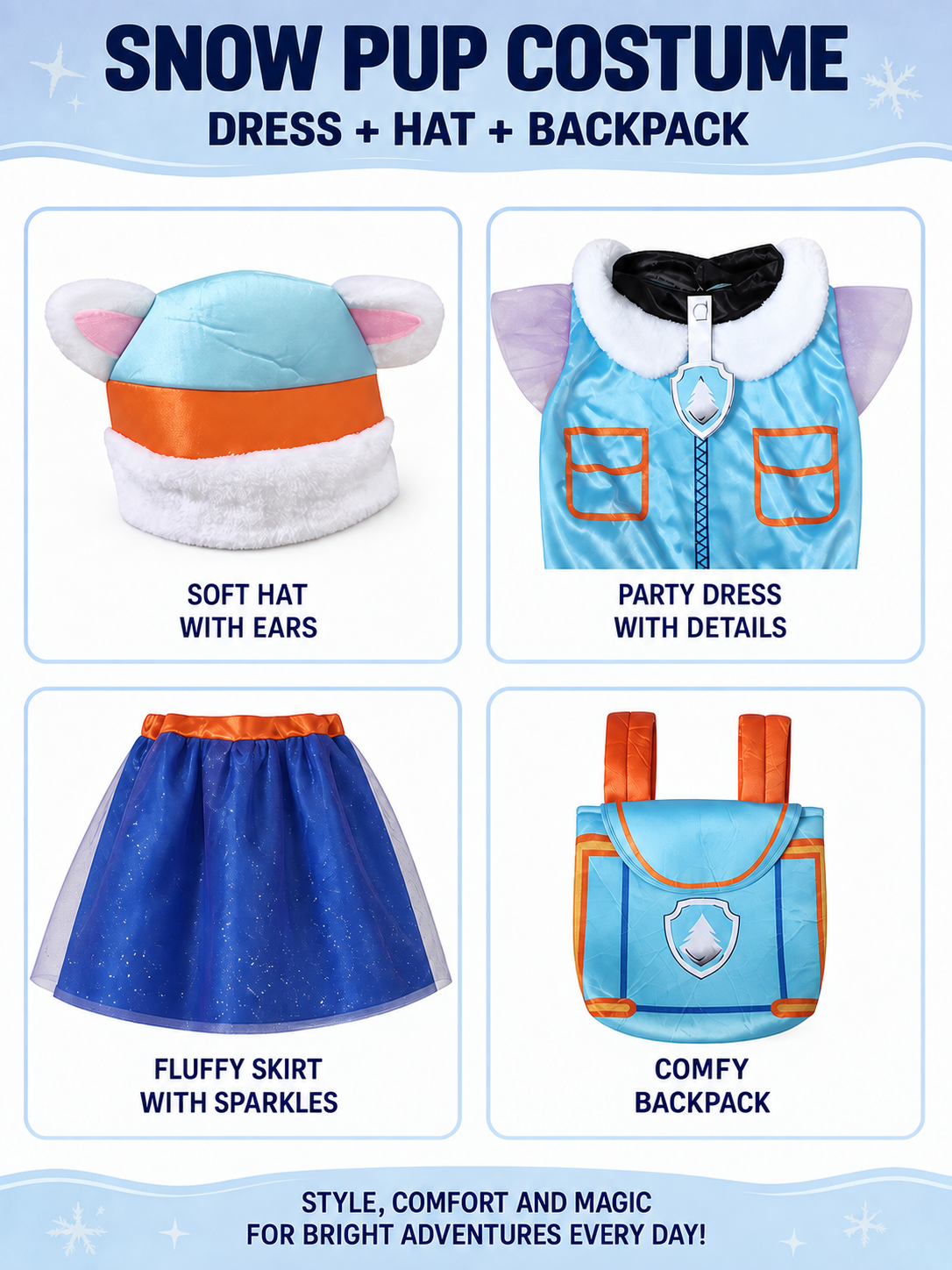 Paw Patrol Everest Children's Carnival Costume detail view
