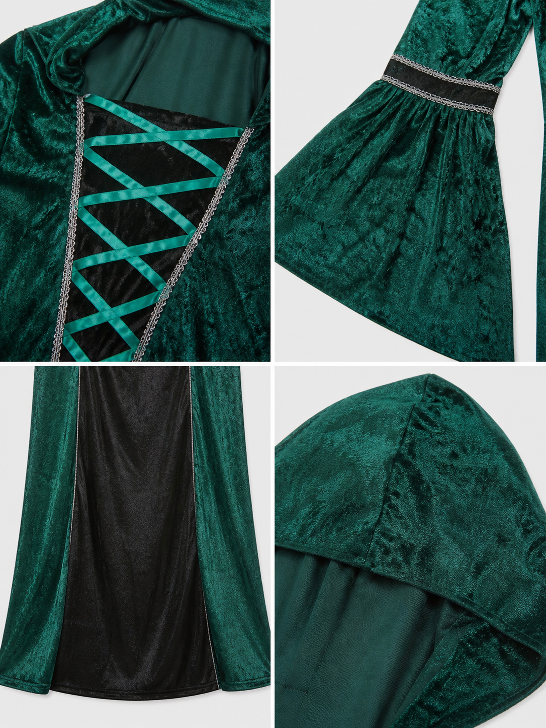 Gothic-Style Hooded Costume Dress