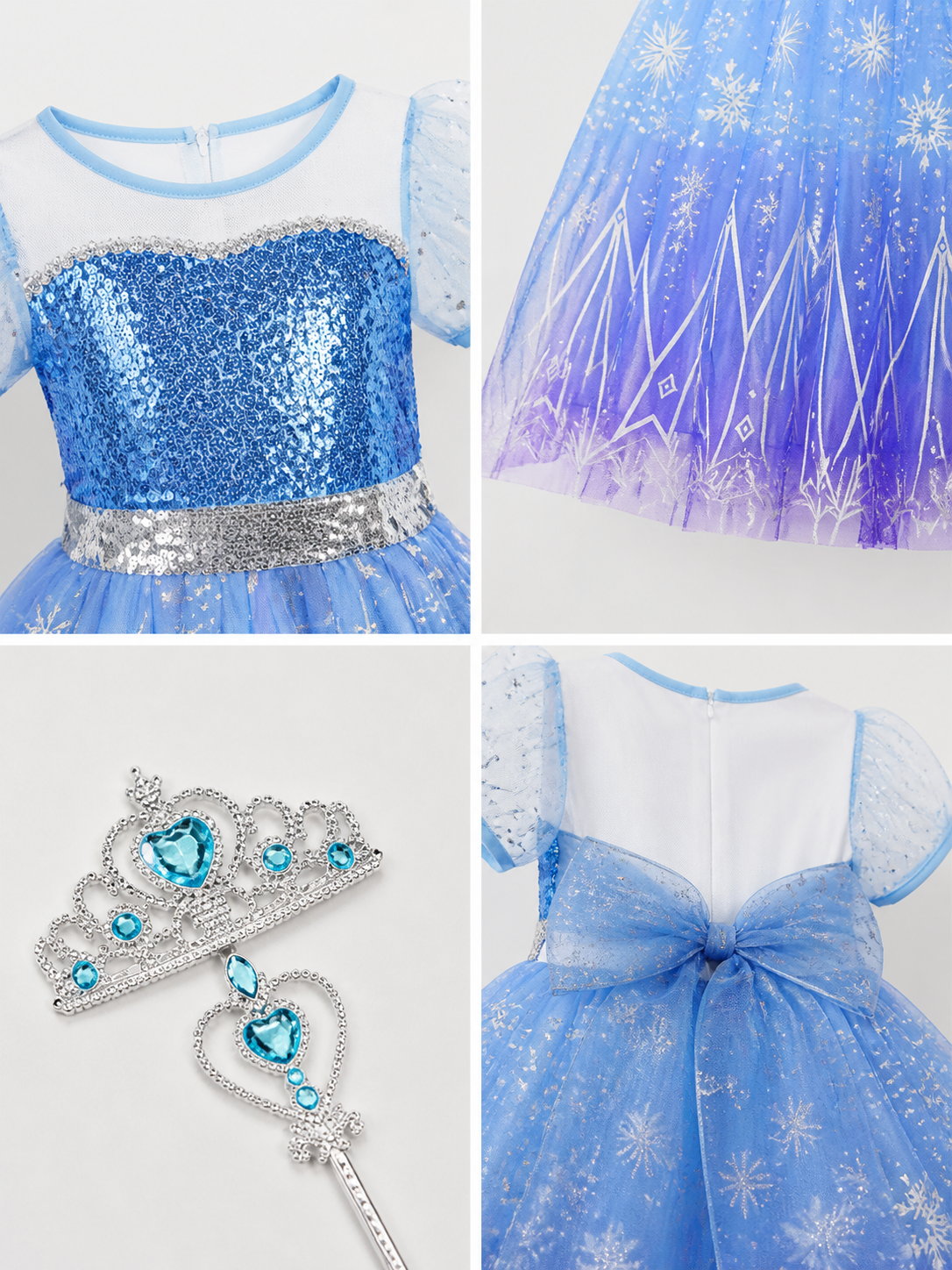 Snow Princess Carnival Costume for Cosplay detail view