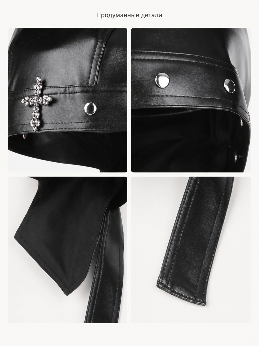 Black Carnival Headwear with Cross for Halloween detail view
