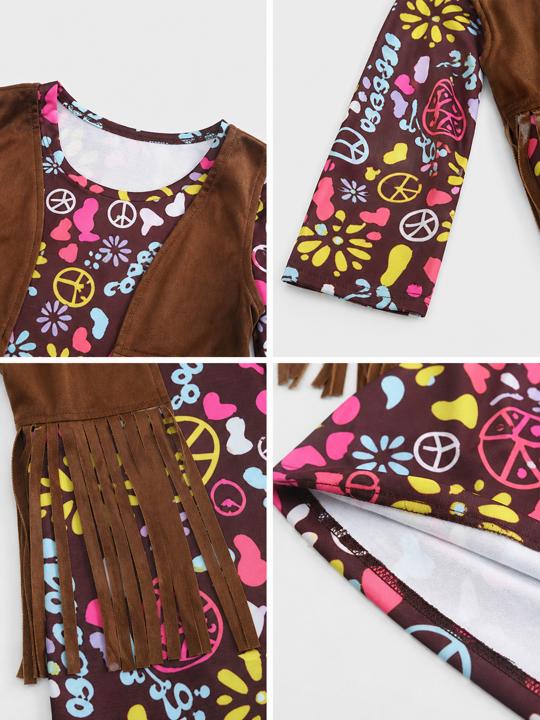 Fringed Carnival Costume with Colorful Print