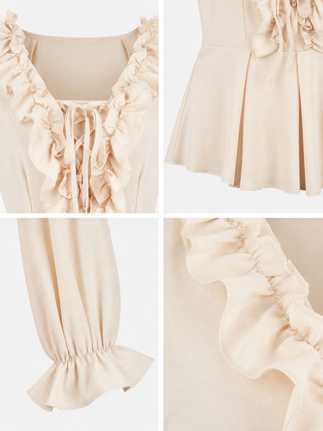 Renaissance-Style Blouse with Ruffles and Lacing