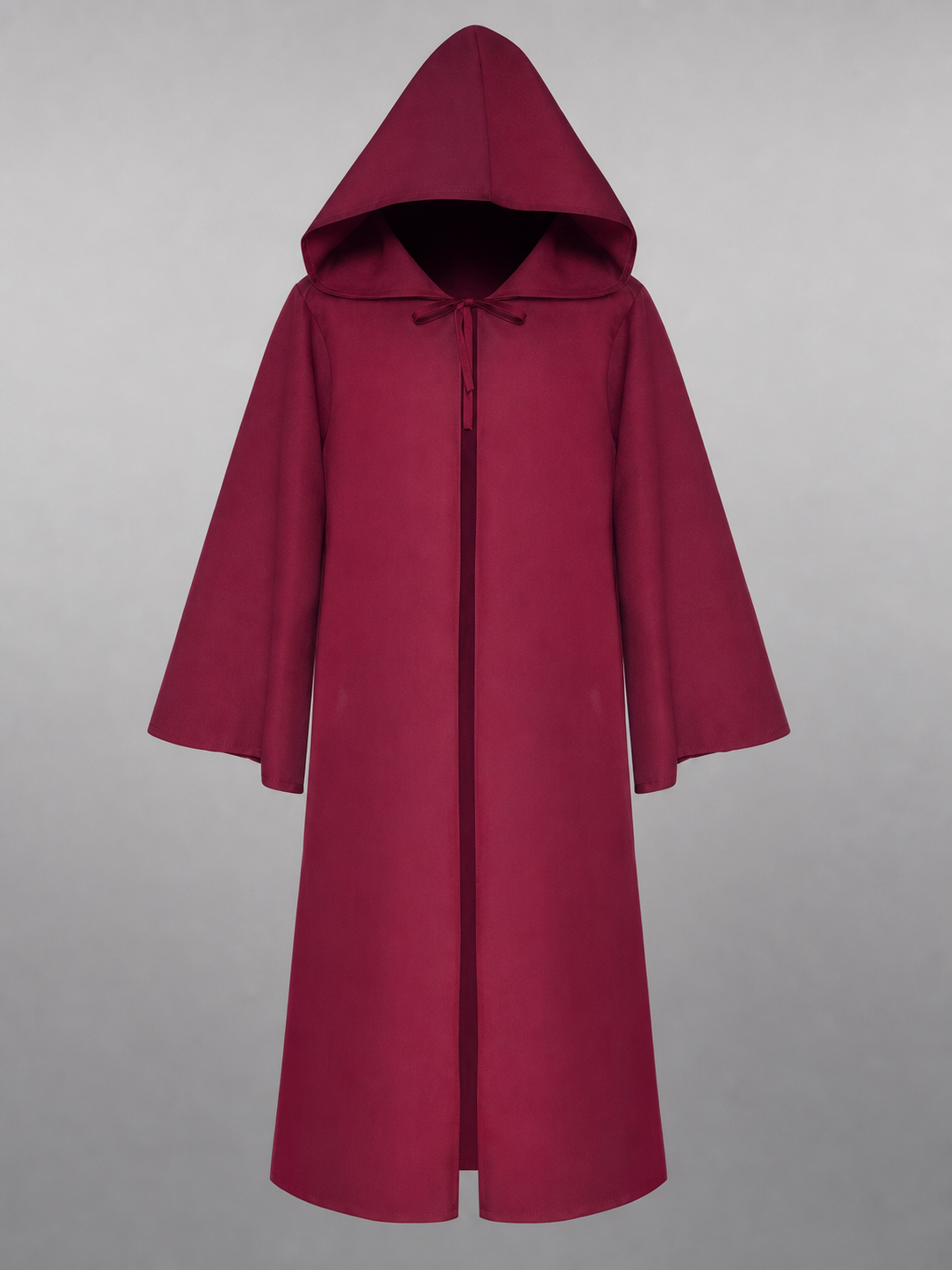 Burgundy Carnival Cloak with Hood and Zipper