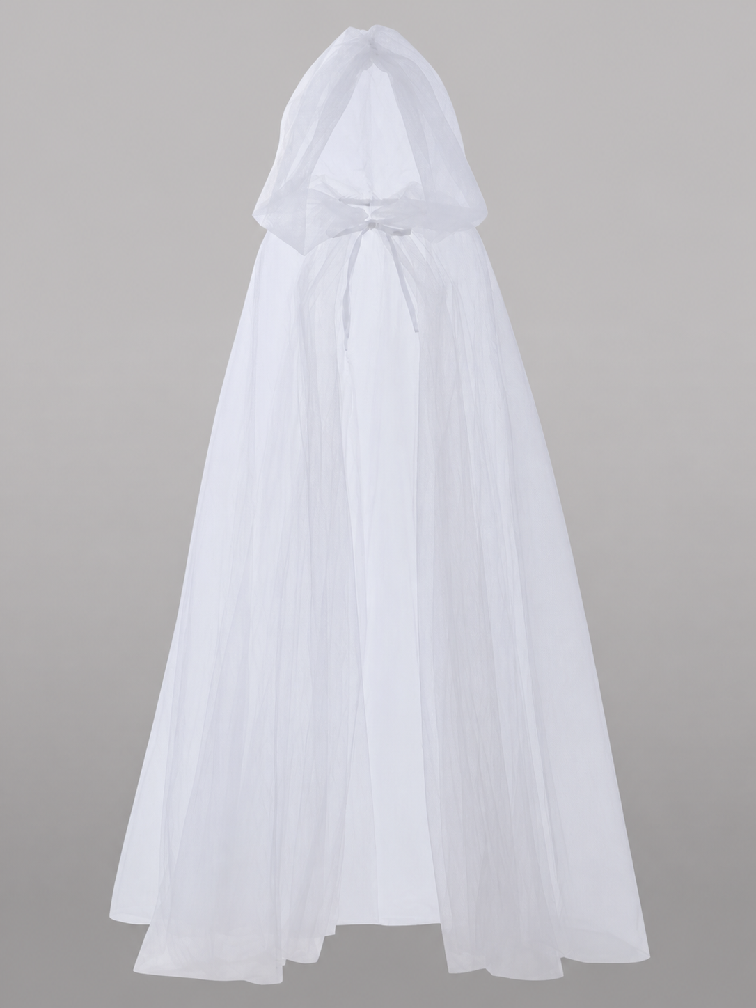 Long White Hooded Carnival Cloak