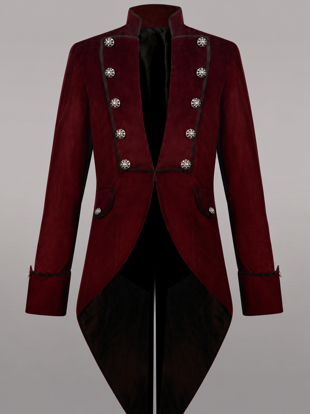 Costume Tailcoat in Burgundy with Black Lapels