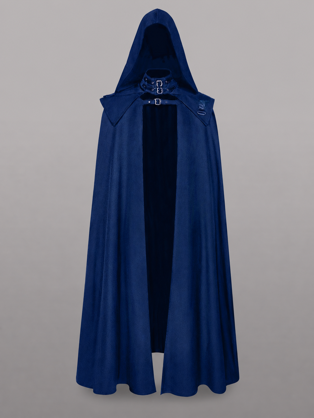 Black and Blue Gothic Carnival Cloak with Hood