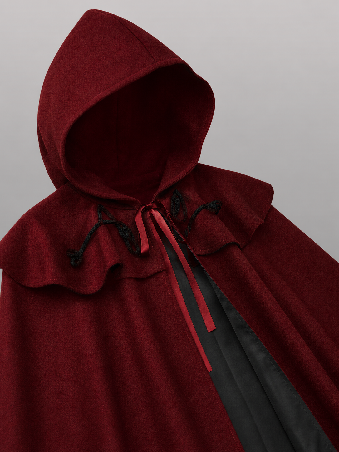 Dark Red Hooded Costume Cloak