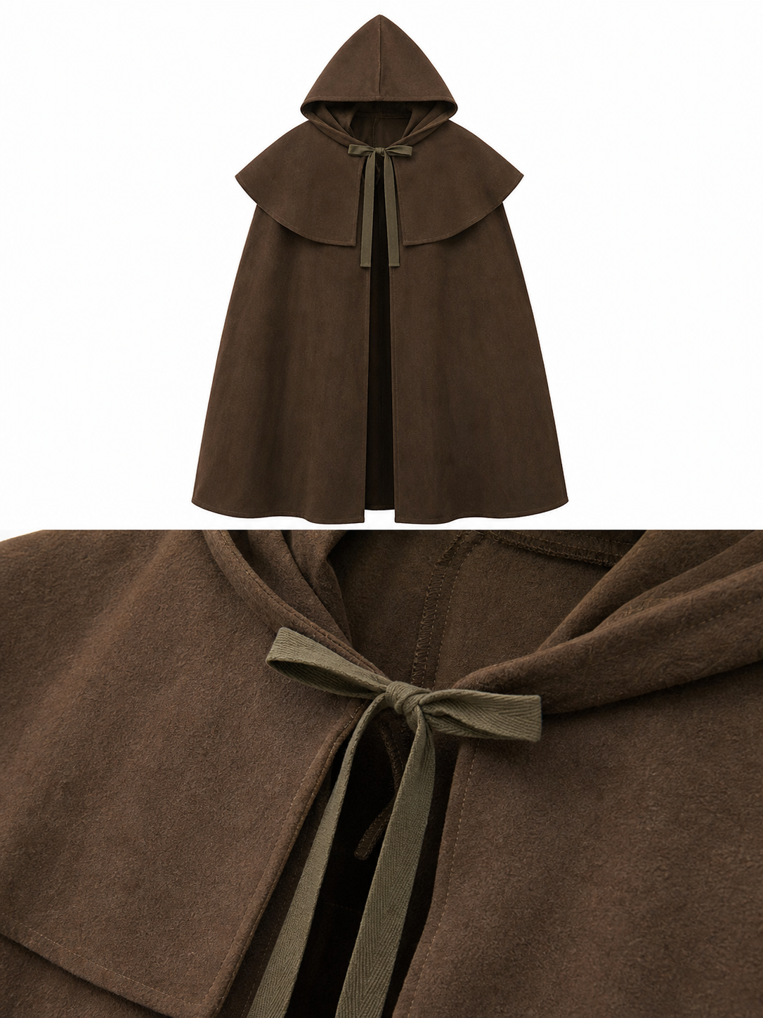 Brown Hooded Carnival Cloak