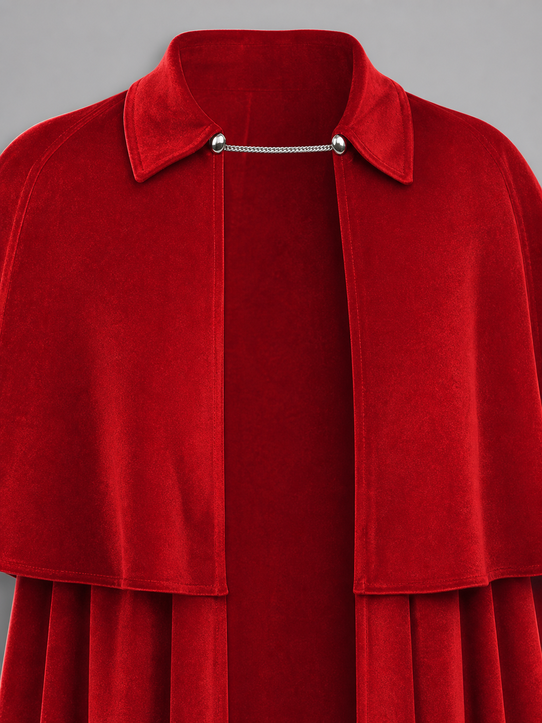 Red Carnival Cloak, Long, with High Collar