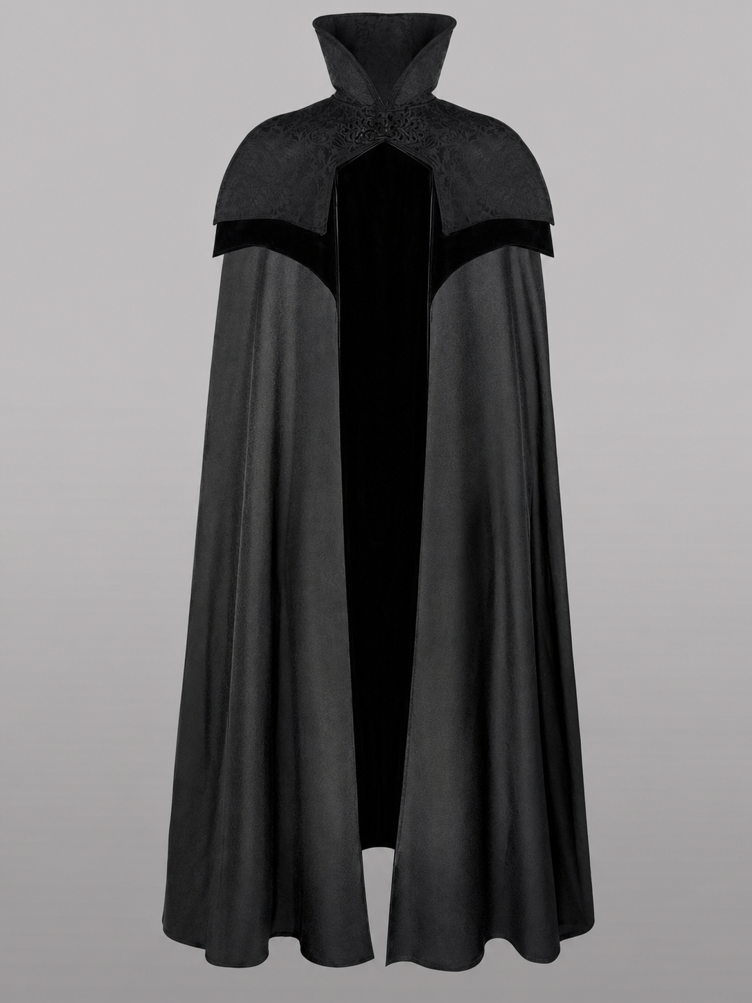 Black Gothic Carnival Cloak with Hood