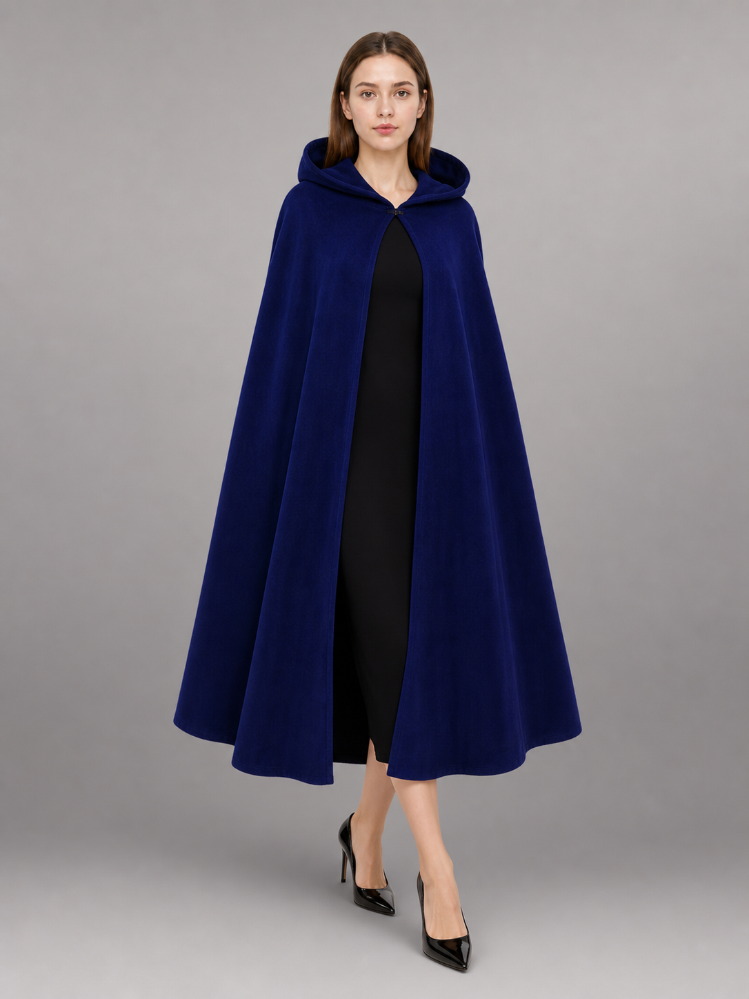 Dark Navy Hooded Costume Cloak
