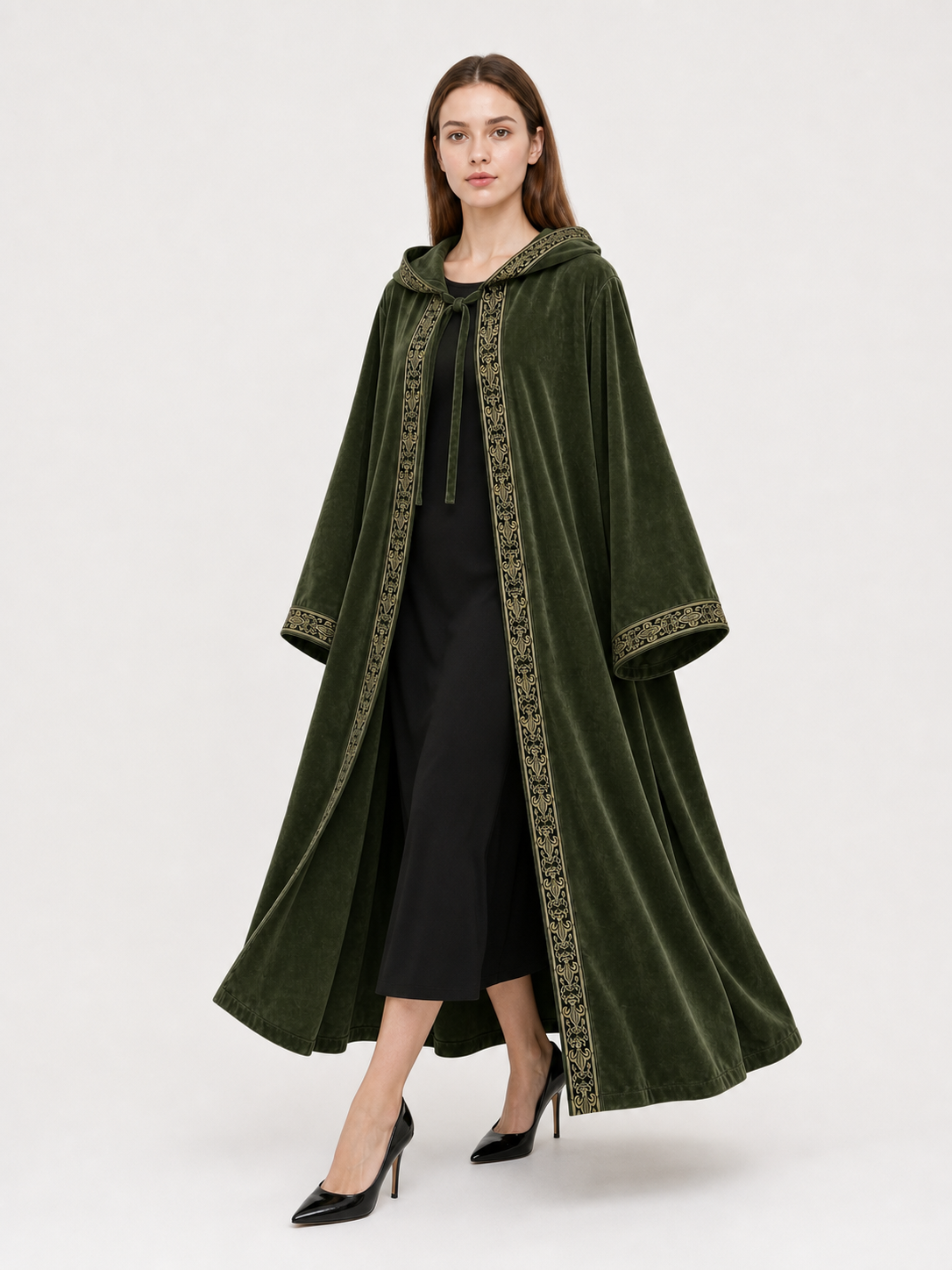 Green Hooded Costume Cloak for Cosplay