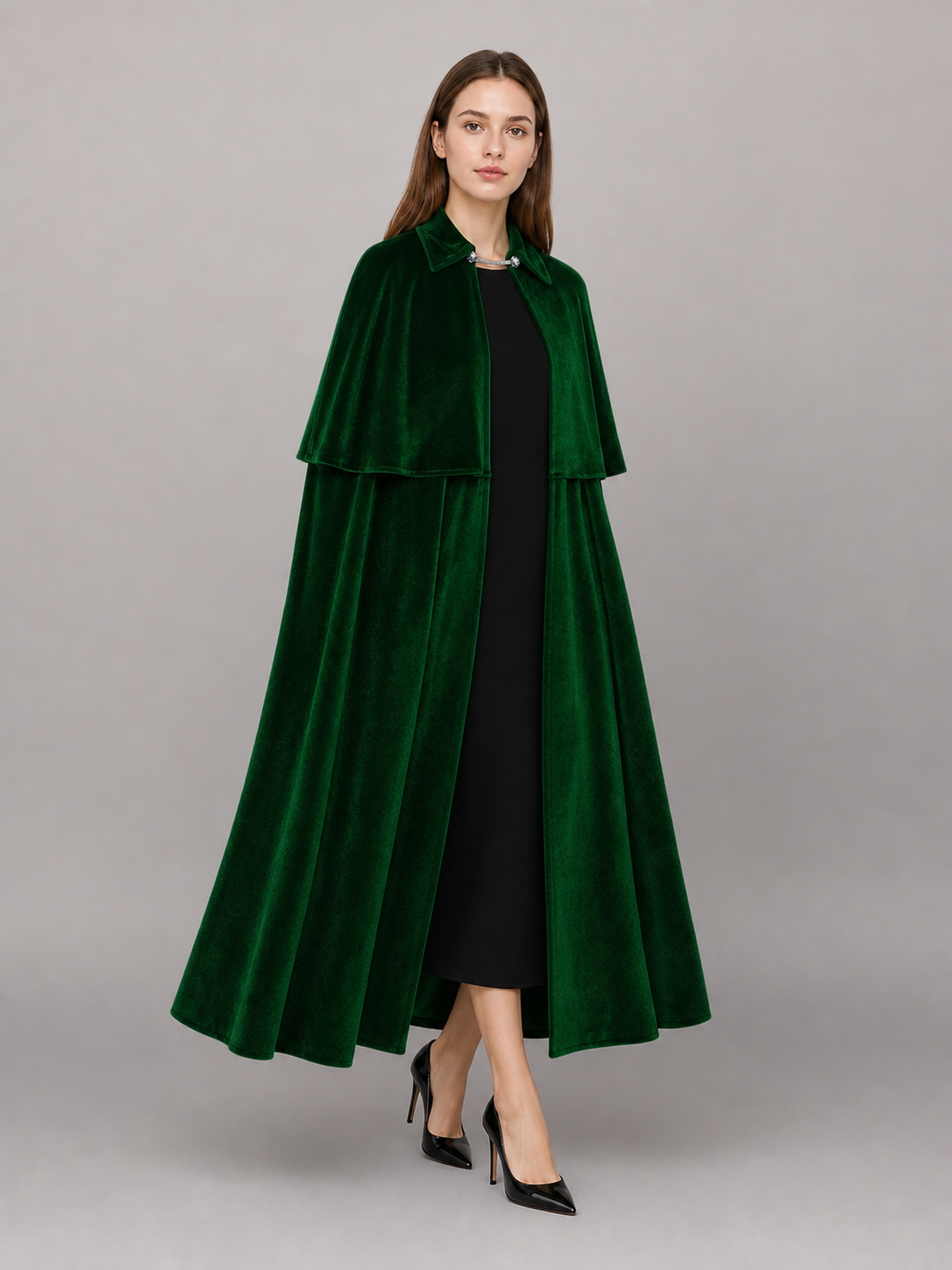 Dark Green Costume Cloak for a Vampire Look