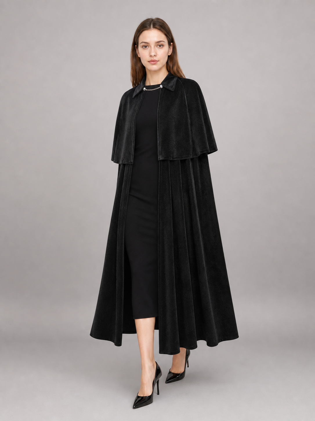 Black Gothic-Style Carnival Cloak