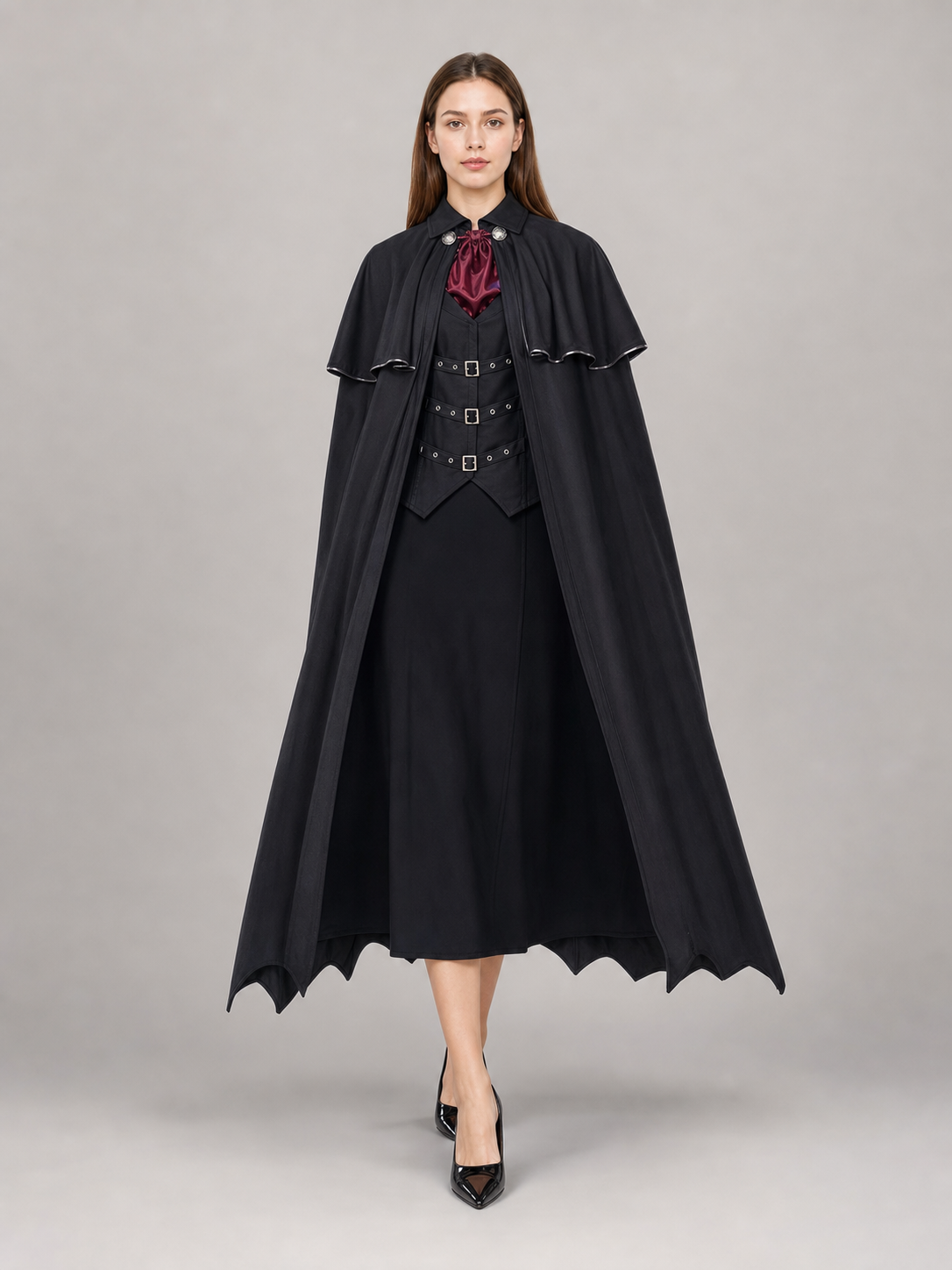 Black Victorian-Style Carnival Cape